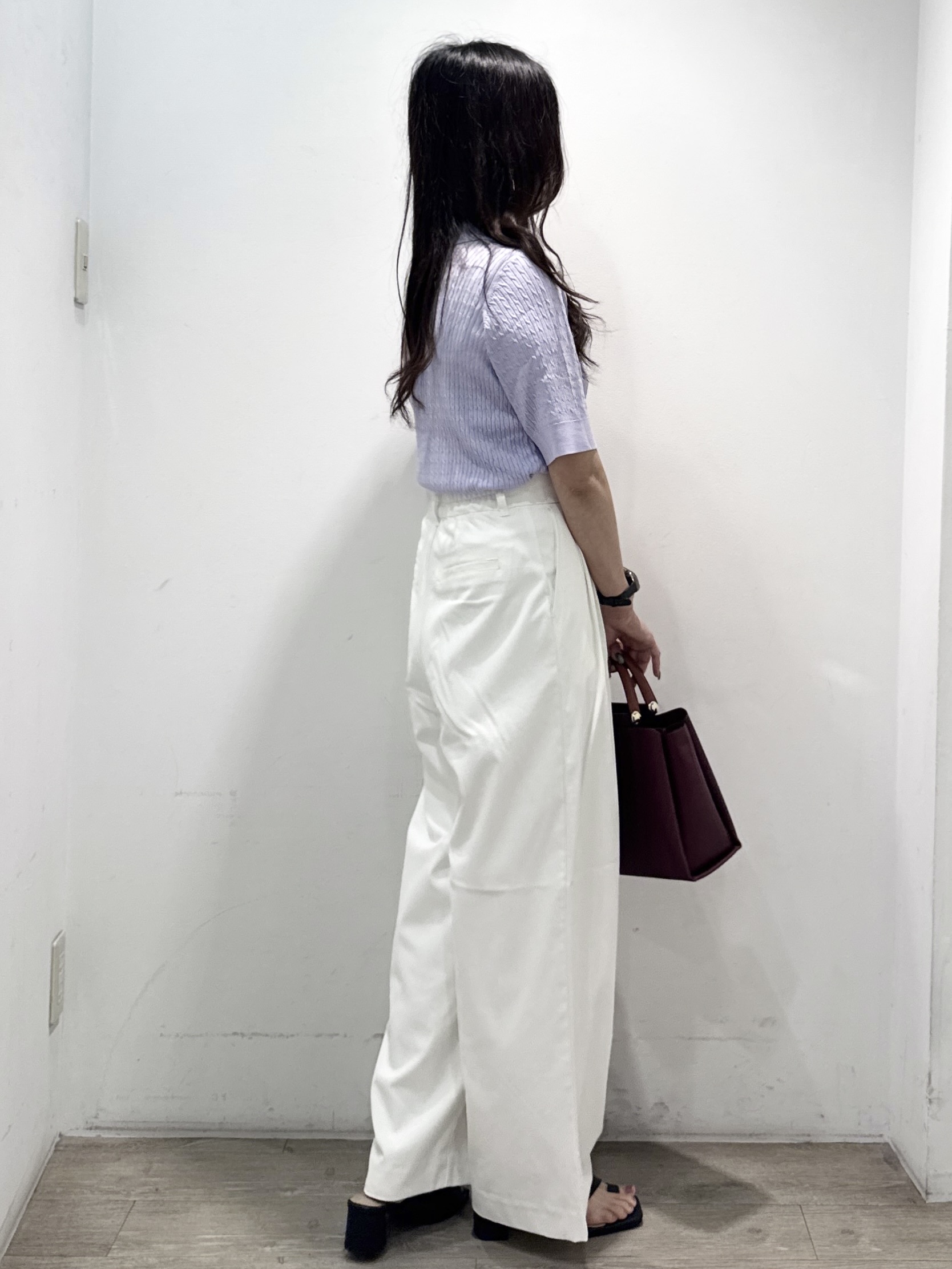 yuicciさんの「OPAQUE.CLIP｜【UV／接触冷感】ケーブルポロニット《洗濯機OK／抗ピル》」を使ったコーディネート
