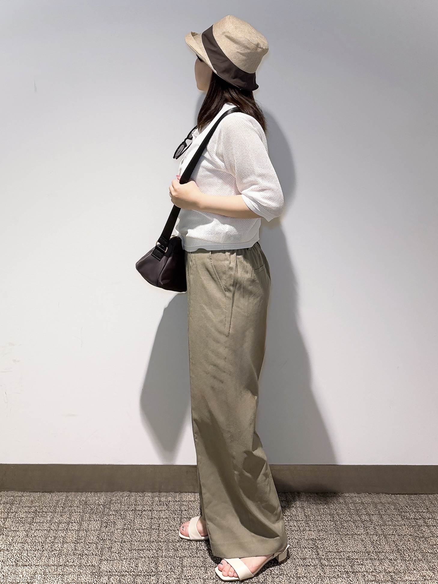 みーさんの「grove｜【洗える】透けない、大人のメッシュカーディガン」を使ったコーディネート