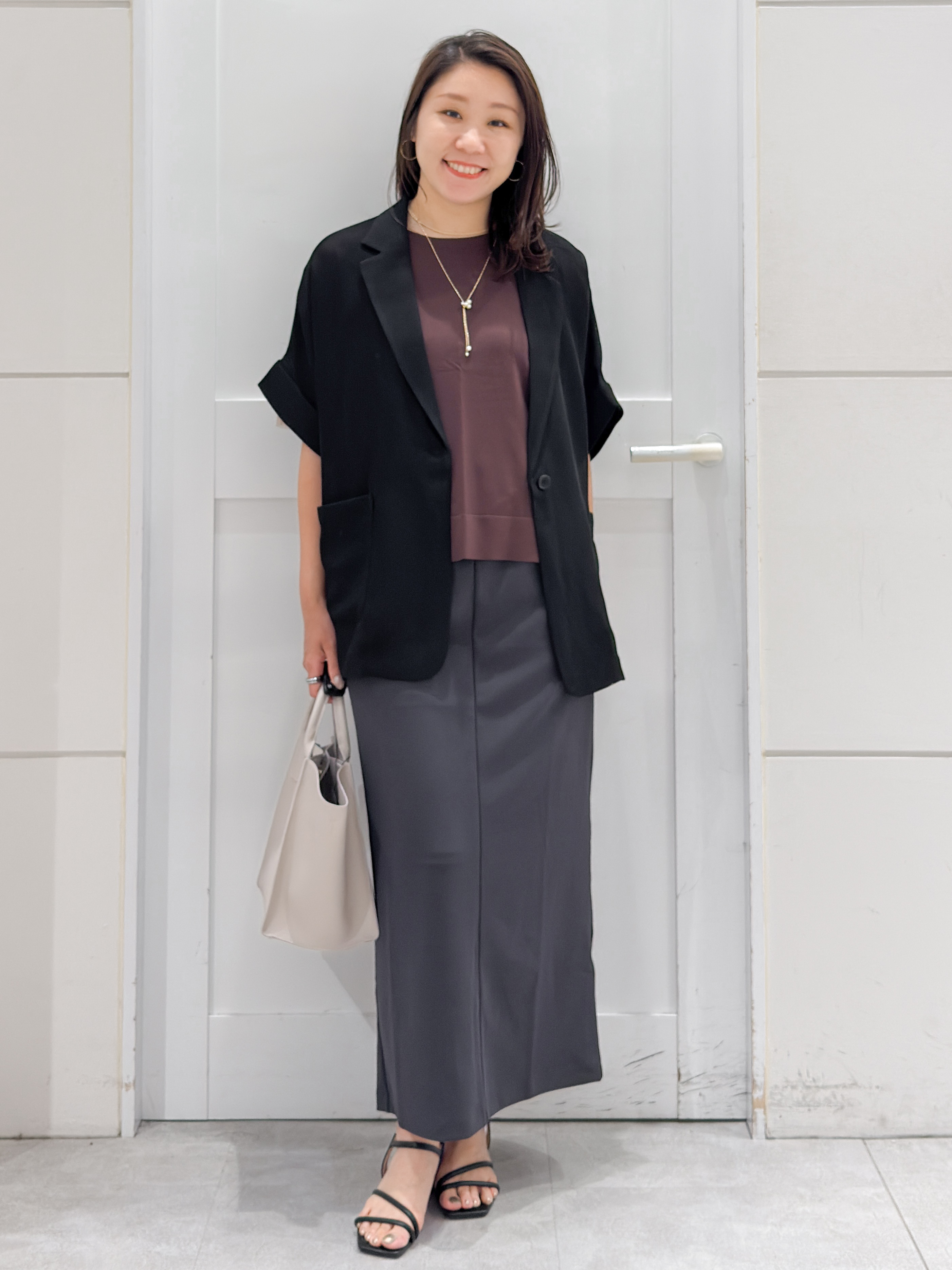 yuka.aさんの「OPAQUE.CLIP｜メッシュテーラードジャケット【洗濯機OK】」を使ったコーディネート
