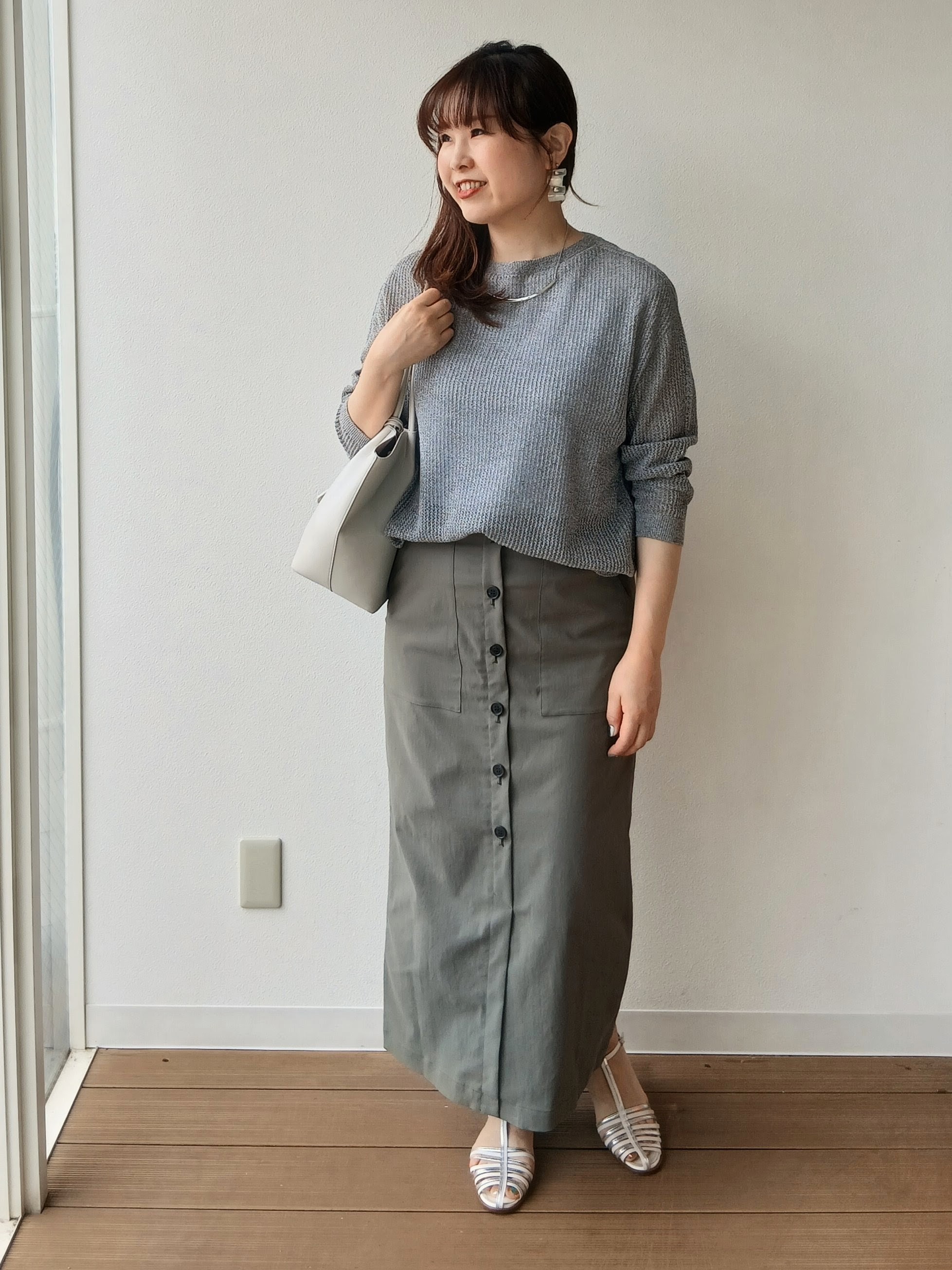 なみきさんの「UNTITLED｜◆シアーメッシュニット」を使ったコーディネート