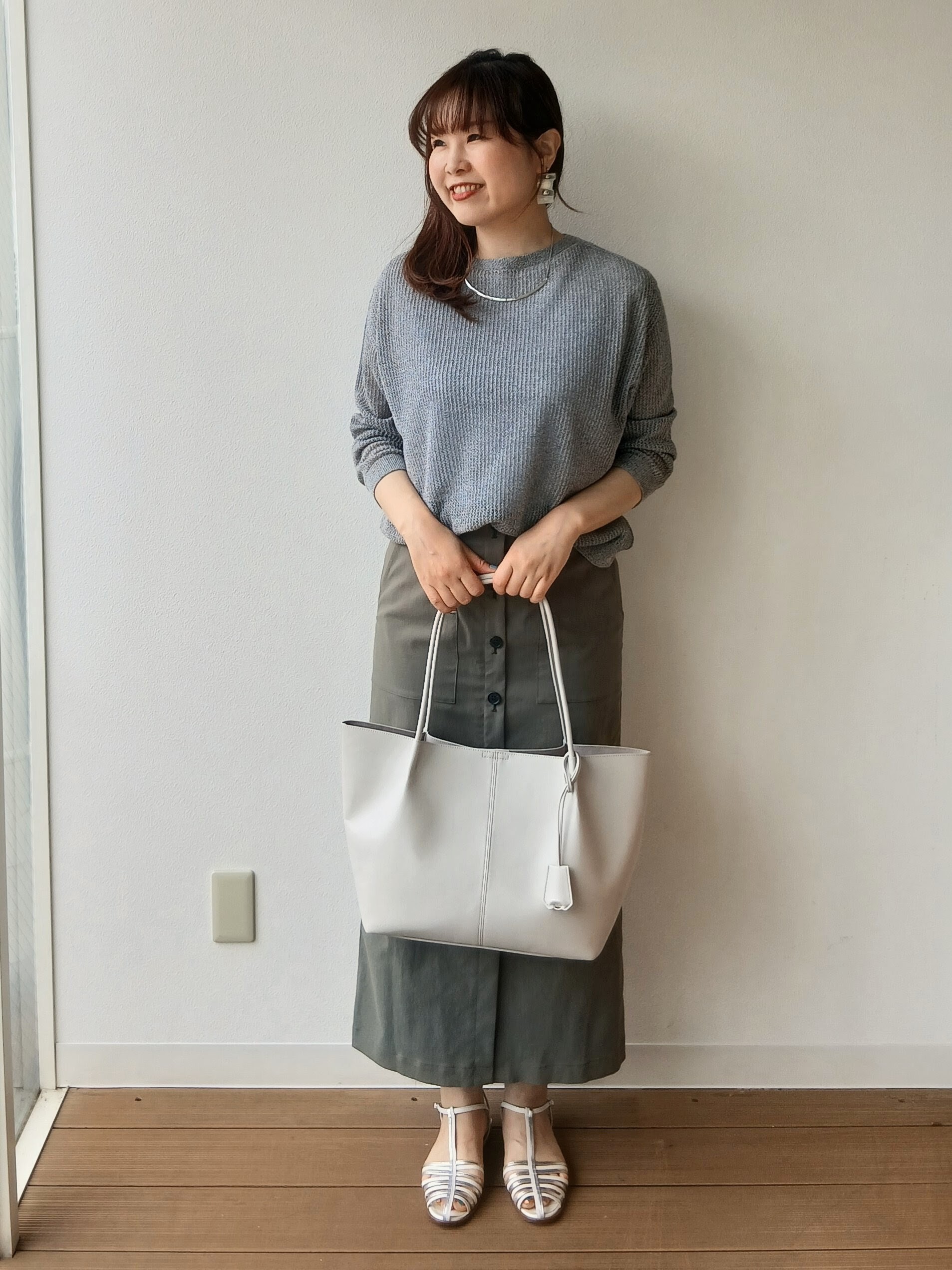 なみきさんの「UNTITLED｜◆シアーメッシュニット」を使ったコーディネート