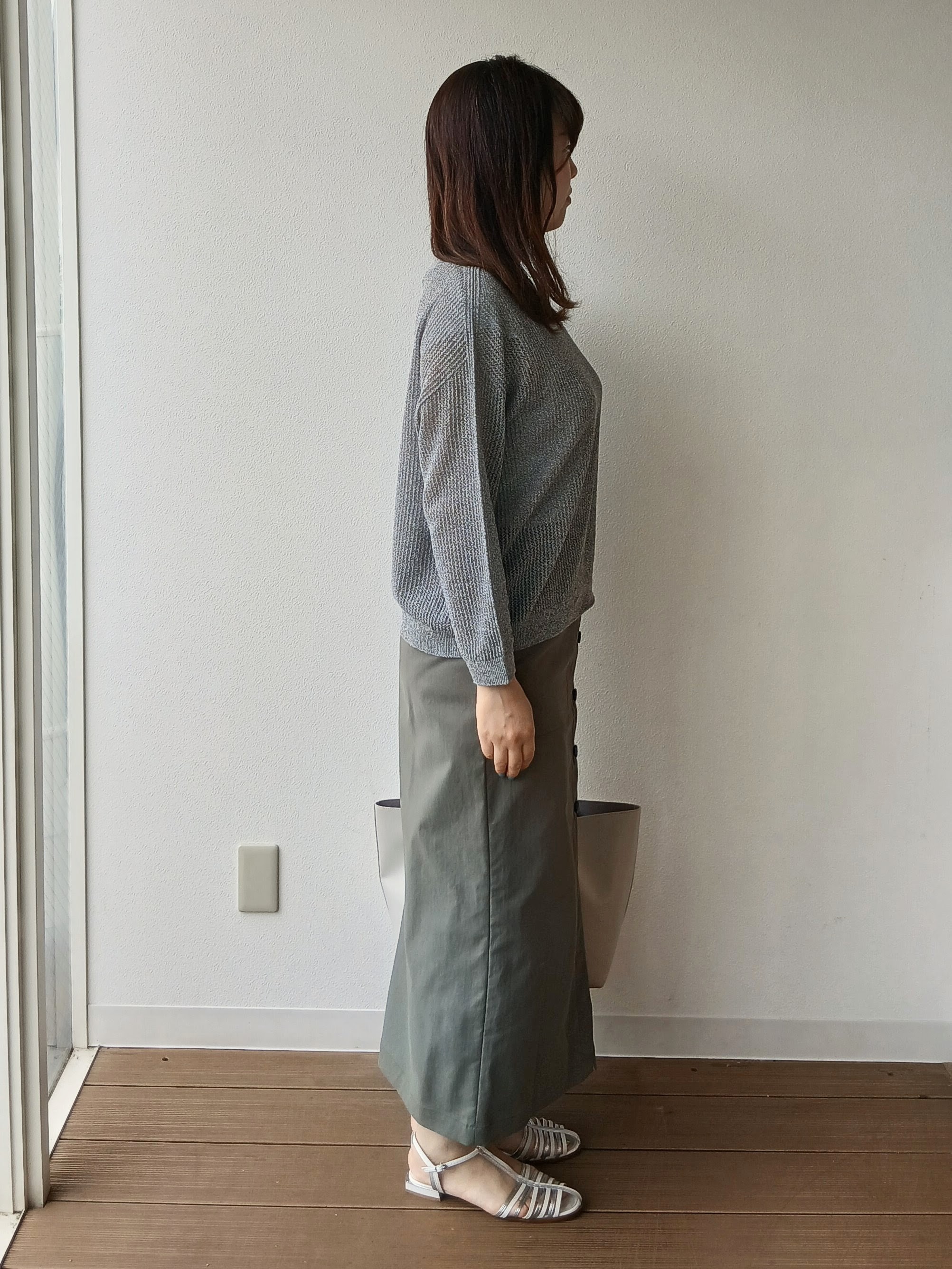 なみきさんの「UNTITLED｜◆シアーメッシュニット」を使ったコーディネート