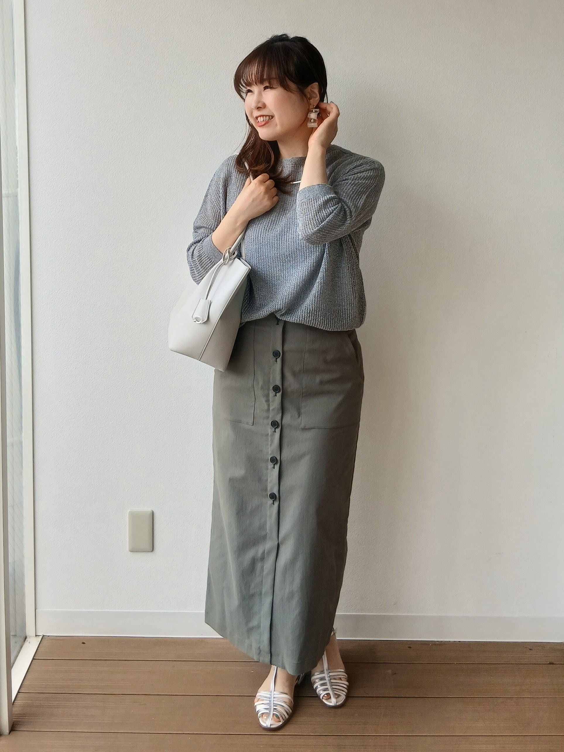 なみきさんの「UNTITLED｜◆シアーメッシュニット」を使ったコーディネート