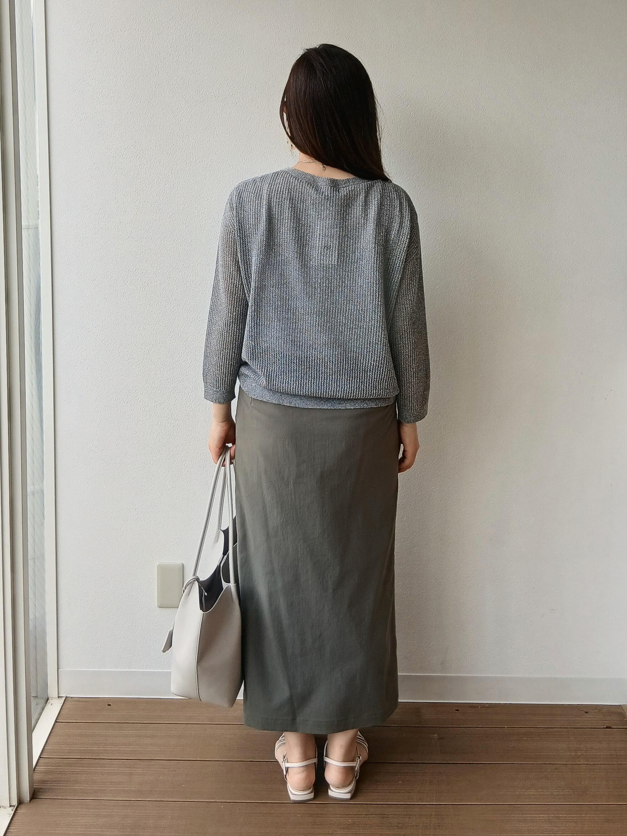 なみきさんの「UNTITLED｜◆シアーメッシュニット」を使ったコーディネート