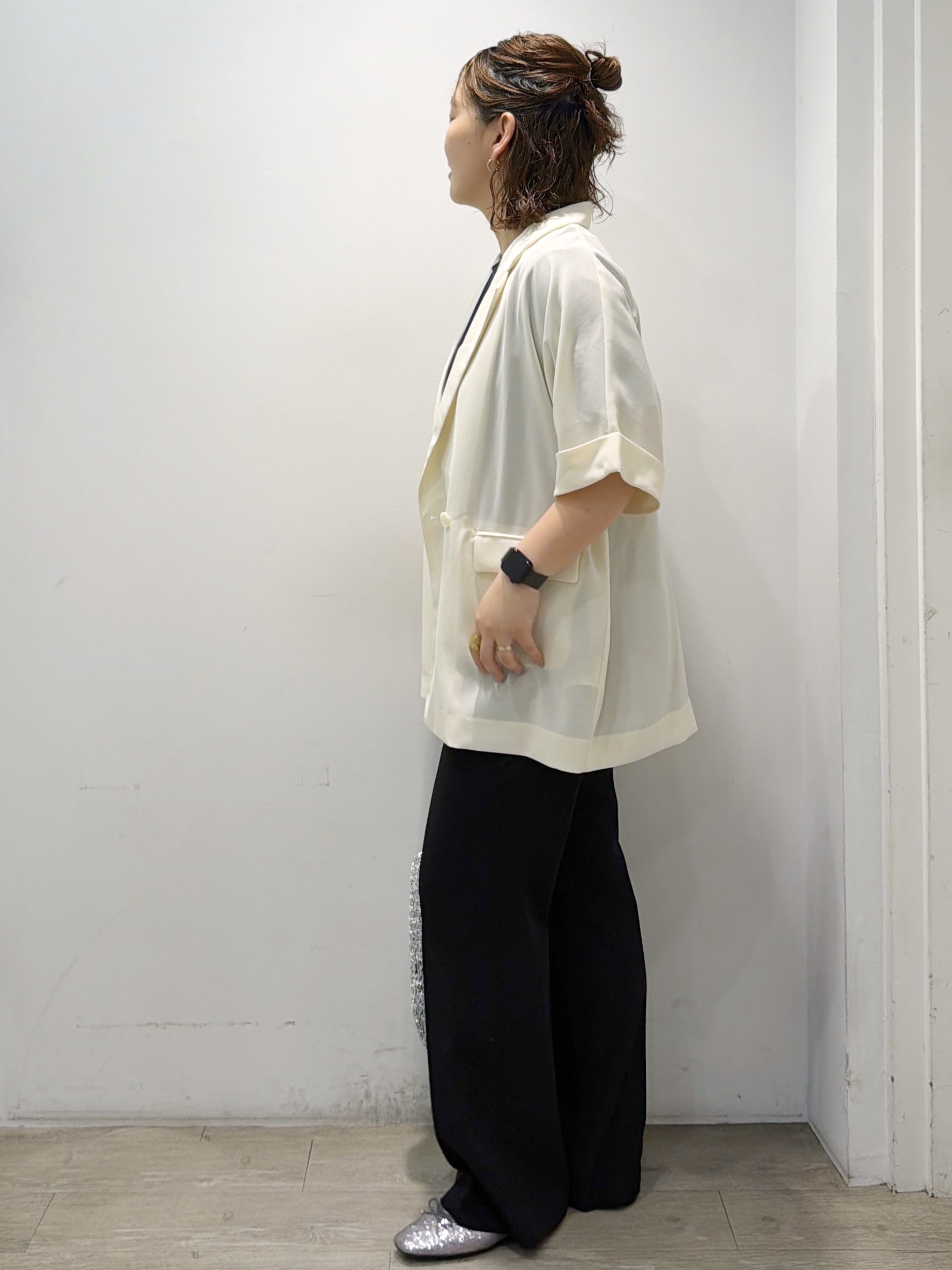 sumicaさんの「OPAQUE.CLIP｜【接触冷感／吸水速乾／防シワ】リネンライクテーラードジャケット《洗濯機OK》」を使ったコーディネート