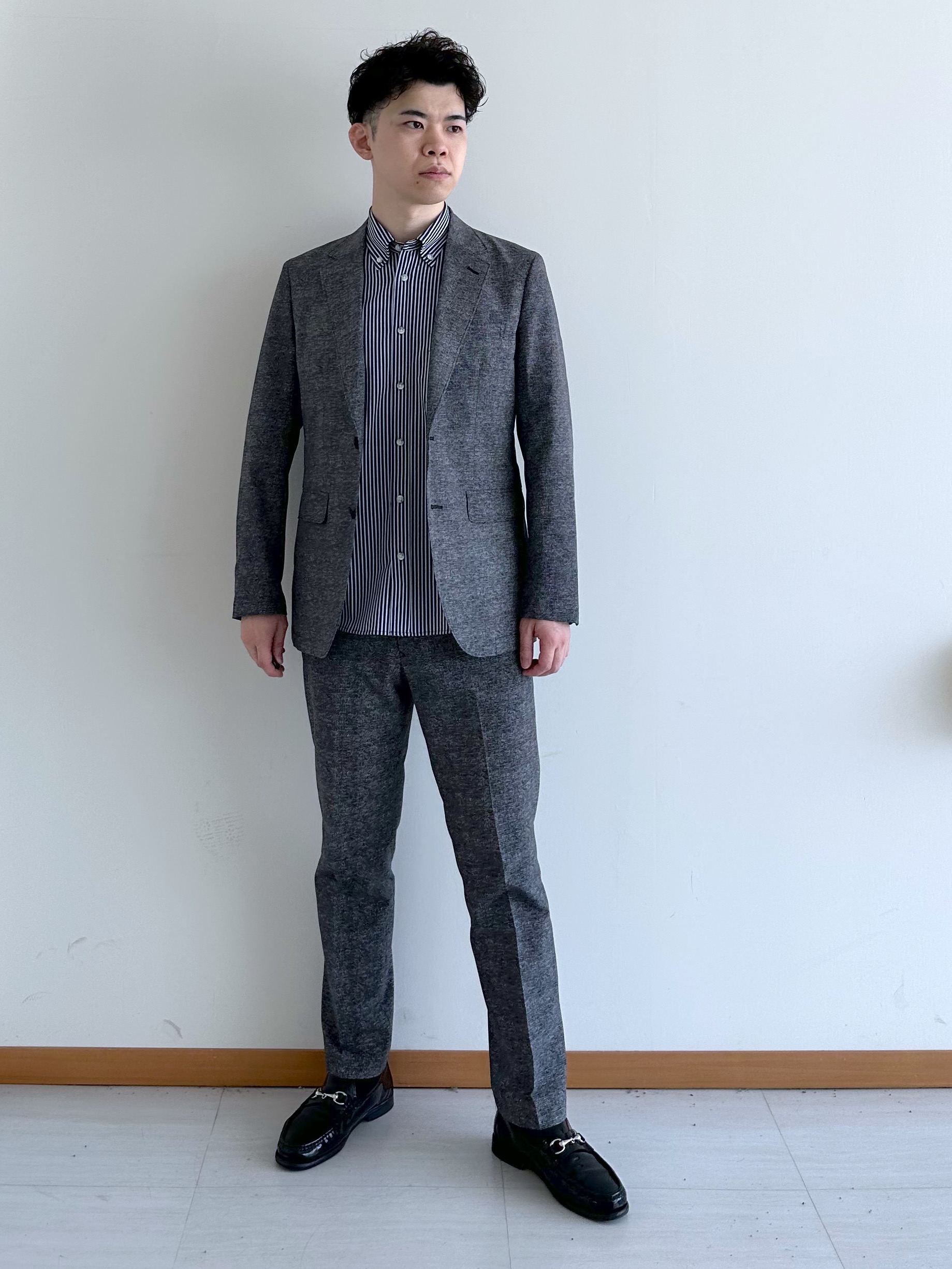 イッシーさんの「TAKEO KIKUCHI｜【抗菌防臭】COOL DOTS（R）ドビープリント ジャケット」を使ったコーディネート