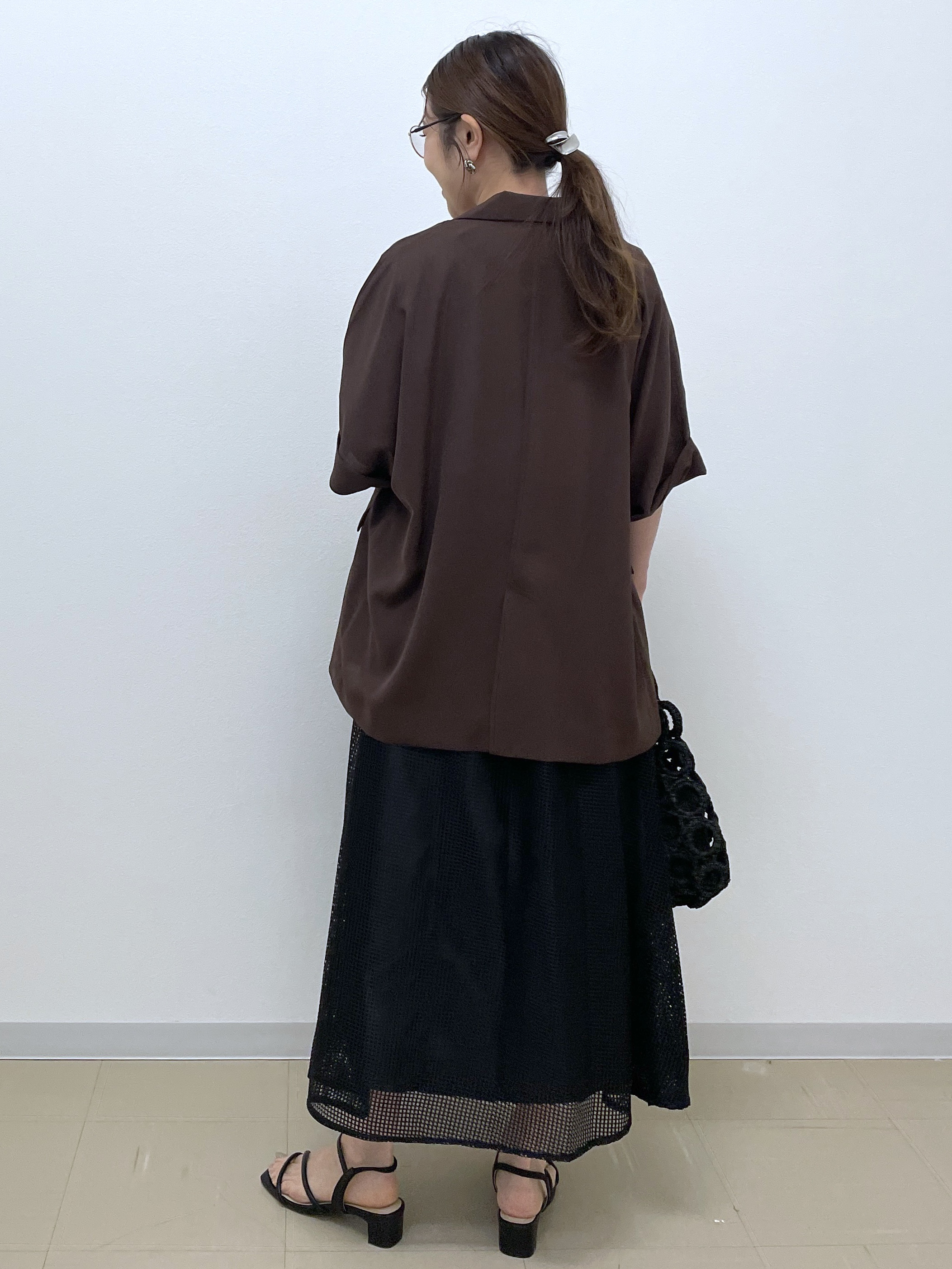 Akiさんの「OPAQUE.CLIP｜【接触冷感／吸水速乾／防シワ】リネンライクテーラードジャケット《洗濯機OK》」を使ったコーディネート