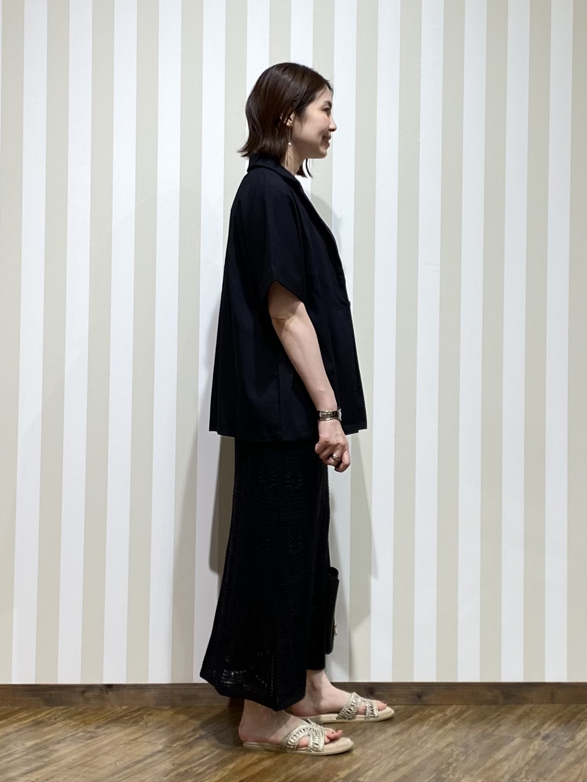 SAOさんの「SHOO･LA･RUE｜【高レビュー/洗濯機可/セットアップ可】軽凛(かろりん) 半袖ジャケット」を使ったコーディネート