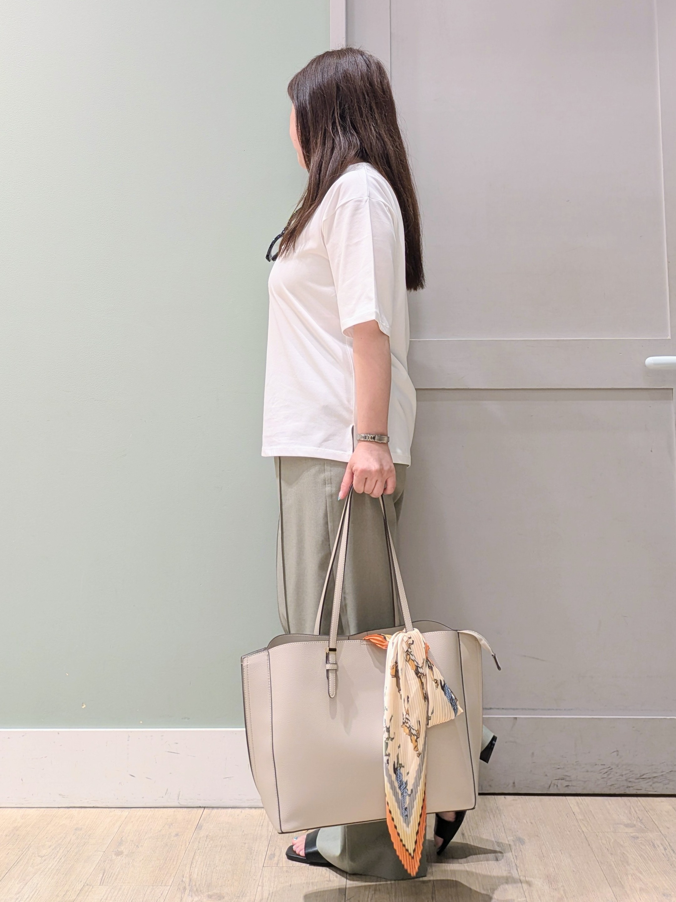 チグ♪さんの「grove｜【UVカット/接触冷感】プリントアソート5分袖Tシャツ」を使ったコーディネート