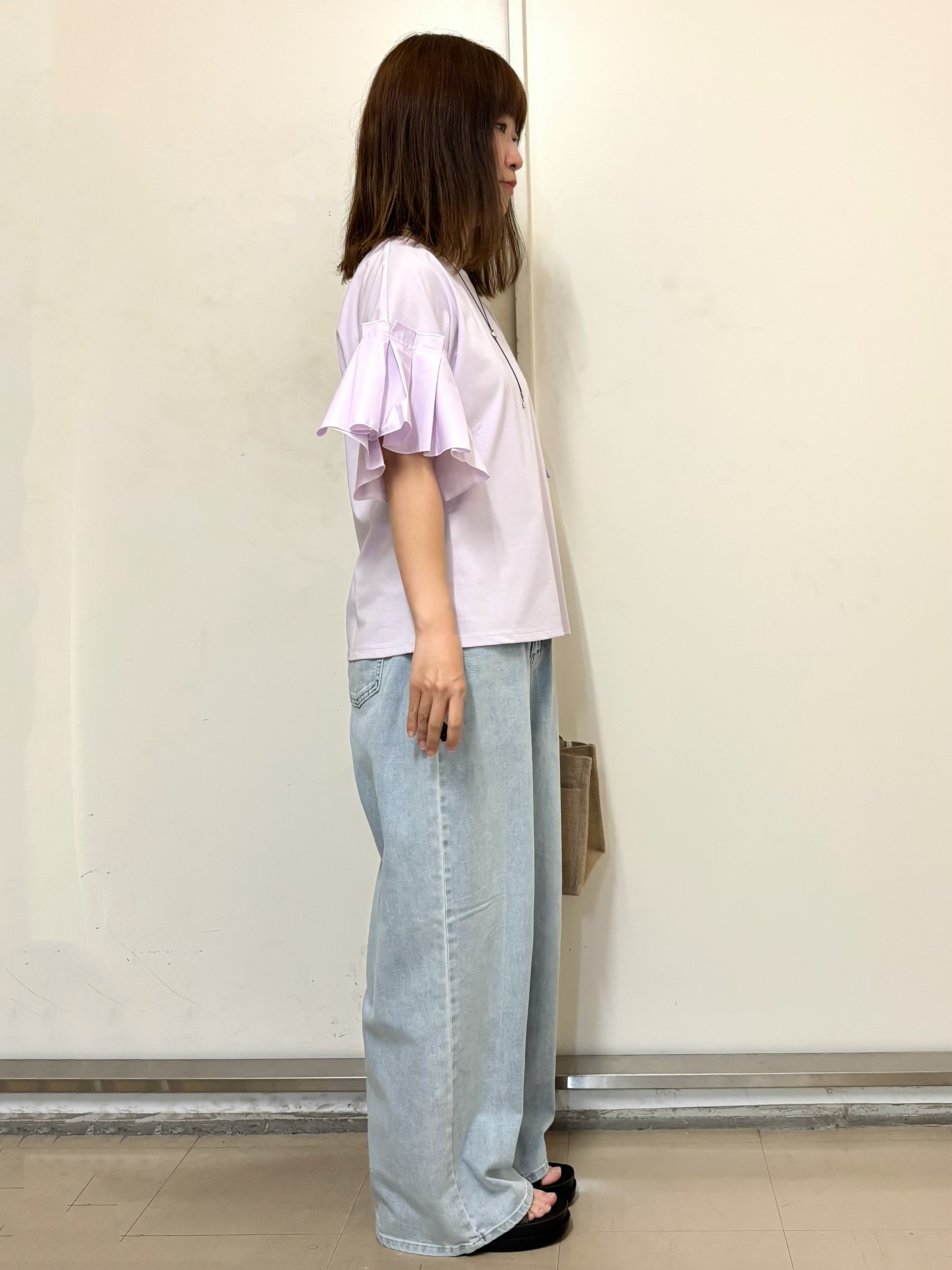 やまさんの「OPAQUE.CLIP｜【接触冷感】タックスリーブカットソー《洗濯機OK》」を使ったコーディネート