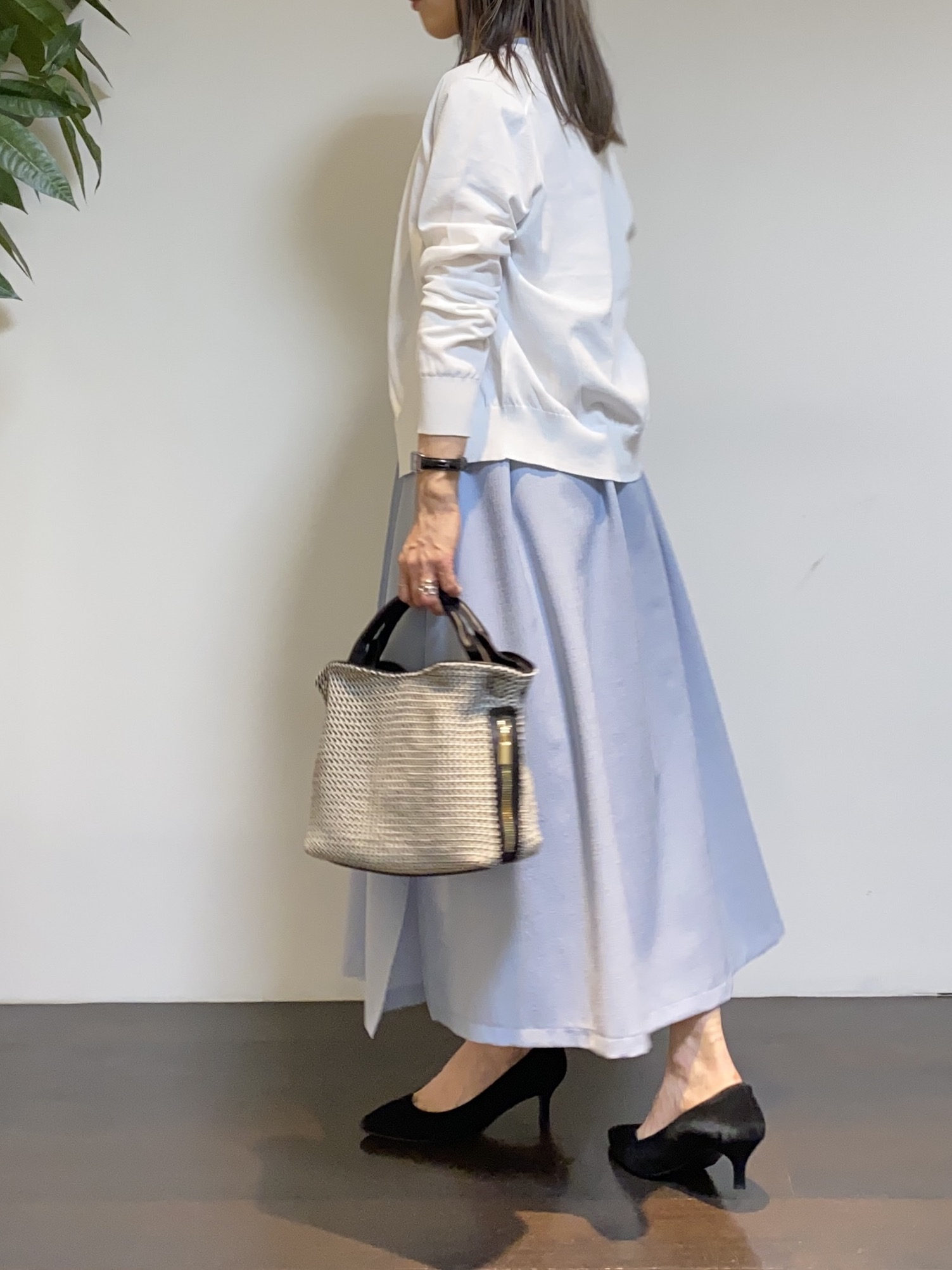 tomoさんの「UNTITLED｜◆【9色展開/アンサンブル可】コットンクルーネックカーディガン」を使ったコーディネート