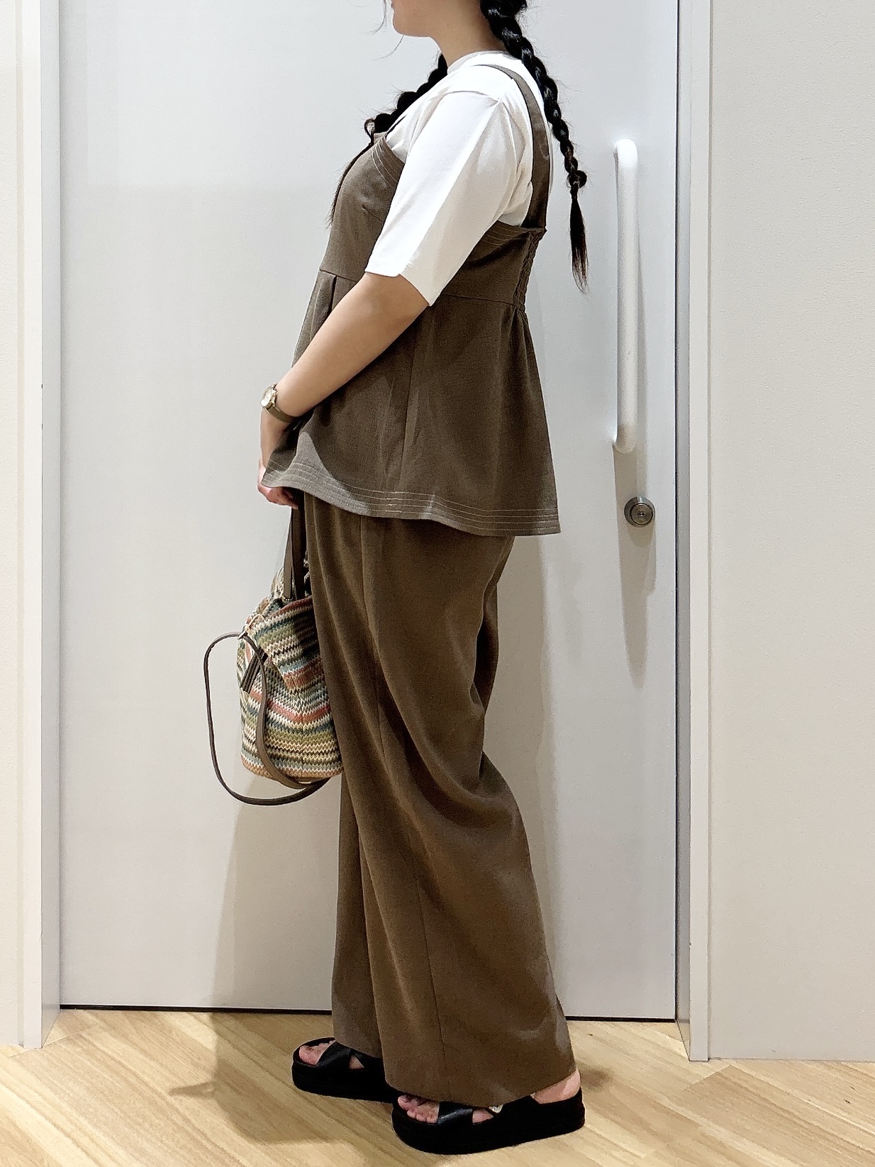 みいさんの「grove｜【UVカット/接触冷感】プリントアソート5分袖Tシャツ」を使ったコーディネート