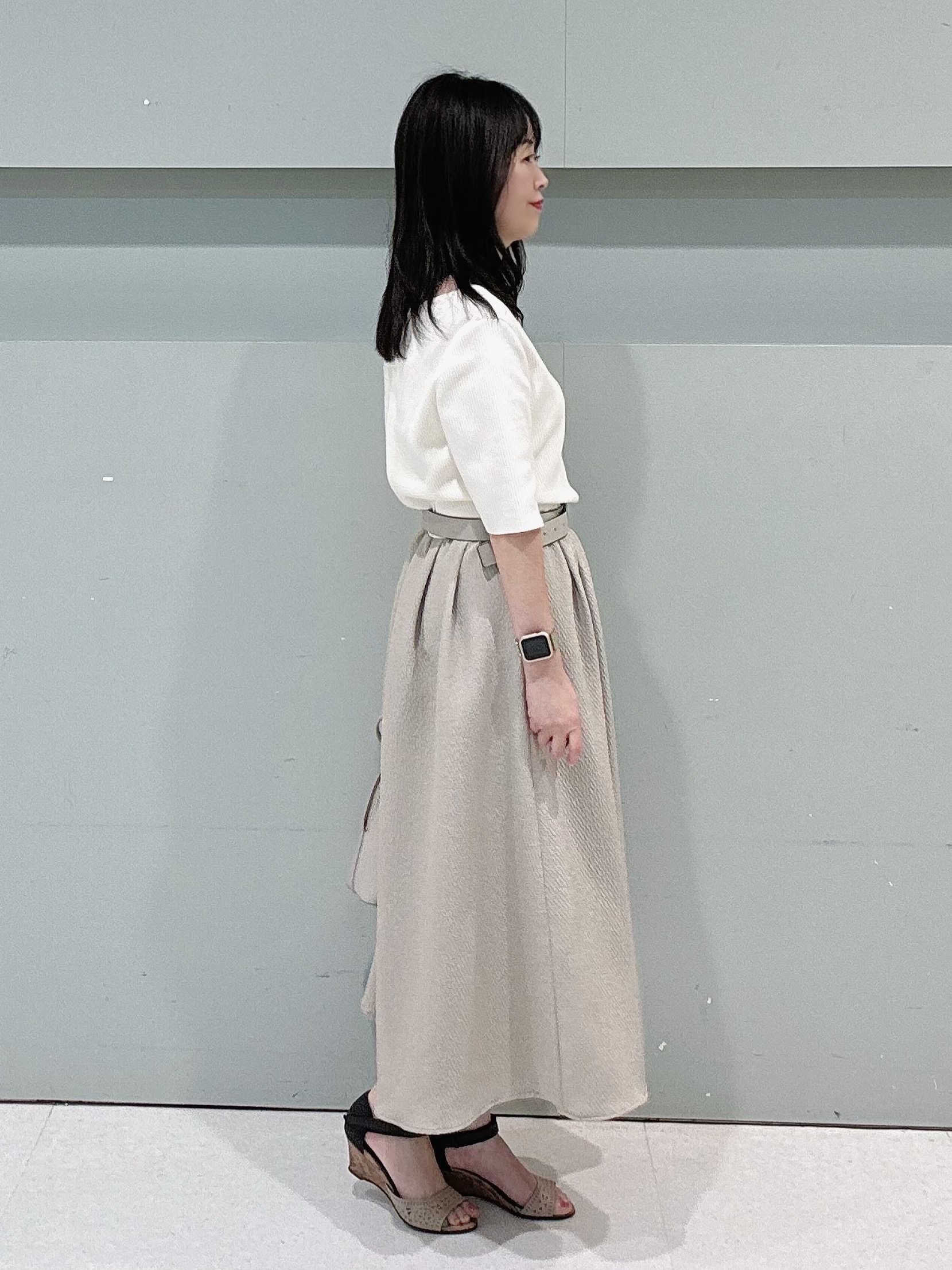 makiさんの「UNTITLED｜◆【一枚でサマ見え】ニットドッキングジャガードワンピース」を使ったコーディネート