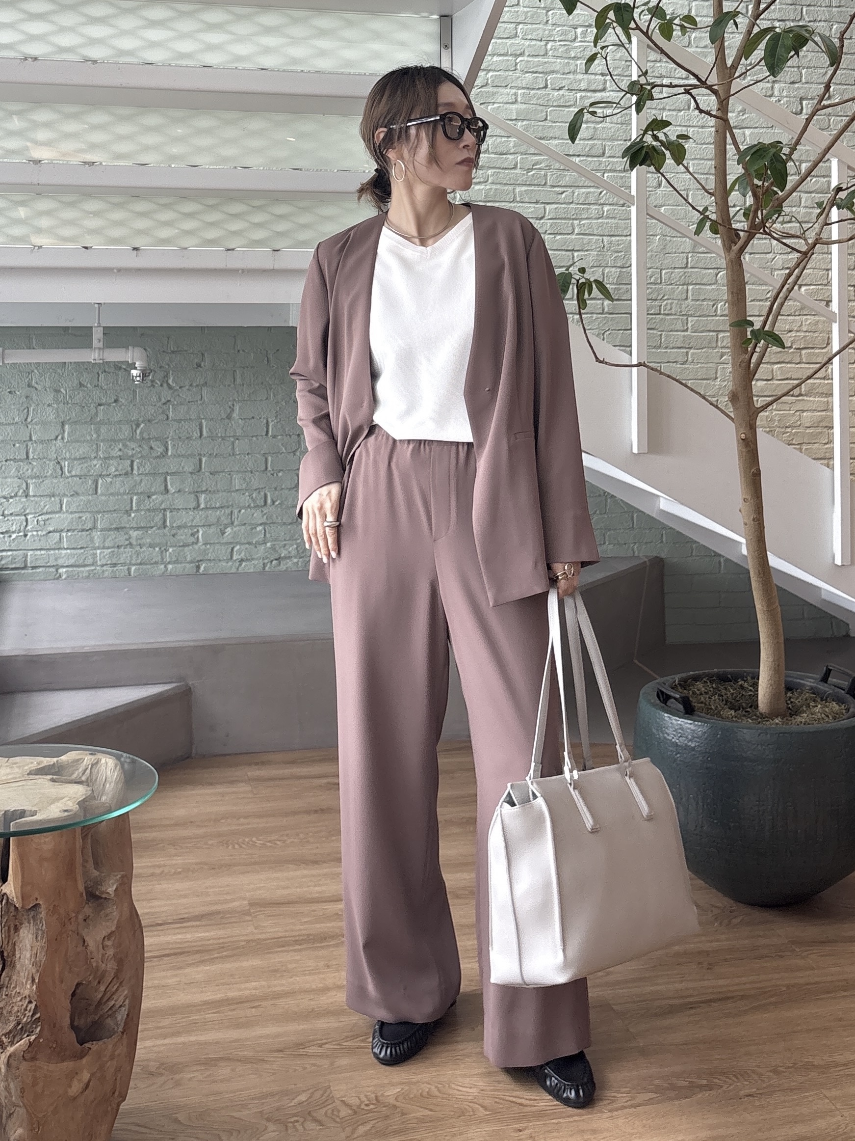 kotakiさんの「INDIVI｜【接触冷感／透湿／着る日傘】ノーカラージャケット」を使ったコーディネート