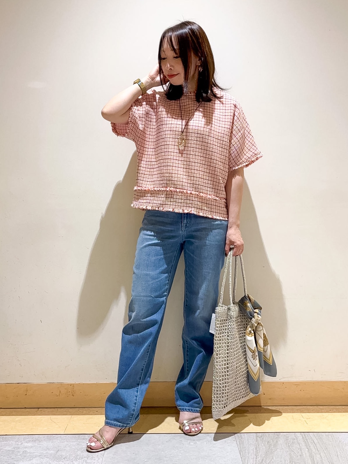 sattoさんの「UNTITLED｜◆ファンシーツイードブラウス」を使ったコーディネート