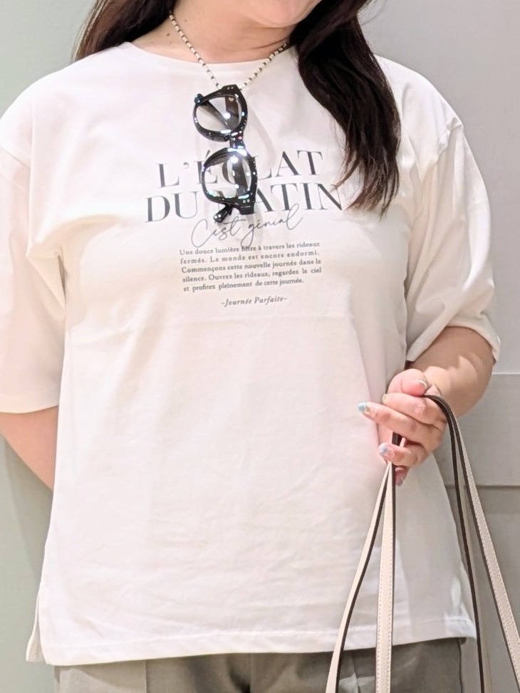 チグ♪さんの「grove｜【UVカット/接触冷感】プリントアソート5分袖Tシャツ」を使ったコーディネート
