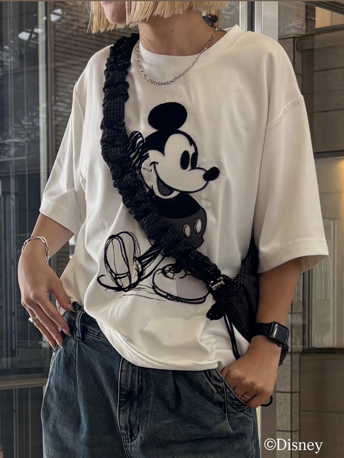 HAMAMIYUさんの「tk.TAKEO KIKUCHI｜Disney capsule collection Tシャツ」を使ったコーディネート