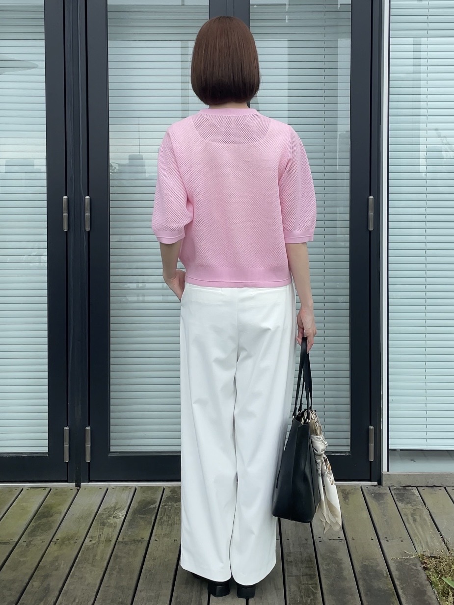 NATSUMIさんの「grove｜【洗える】透けない、大人のメッシュカーディガン」を使ったコーディネート