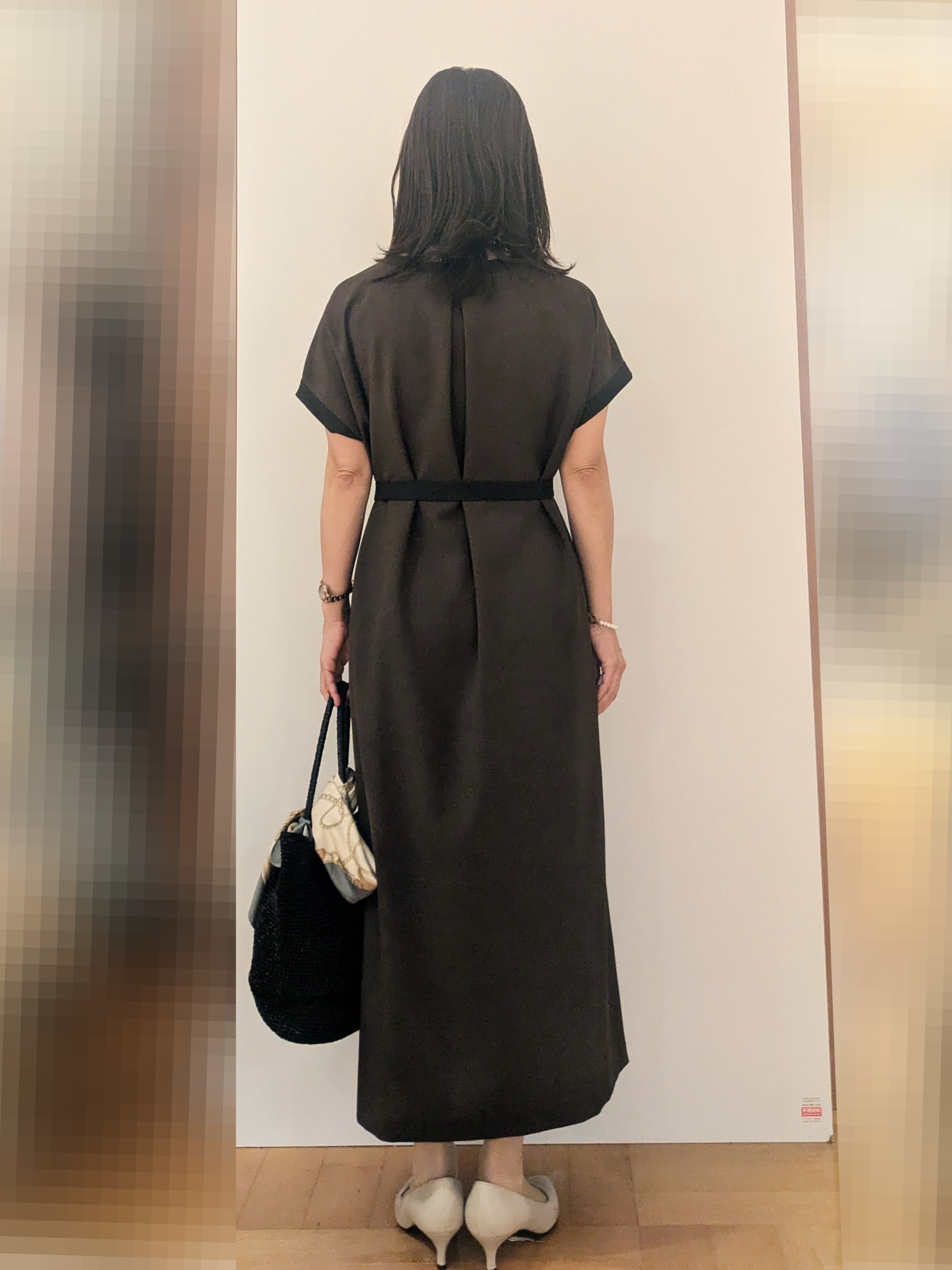 laverさんの「UNTITLED｜【接触冷感/UVカット/イージーケア】配色ラインワンピース」を使ったコーディネート