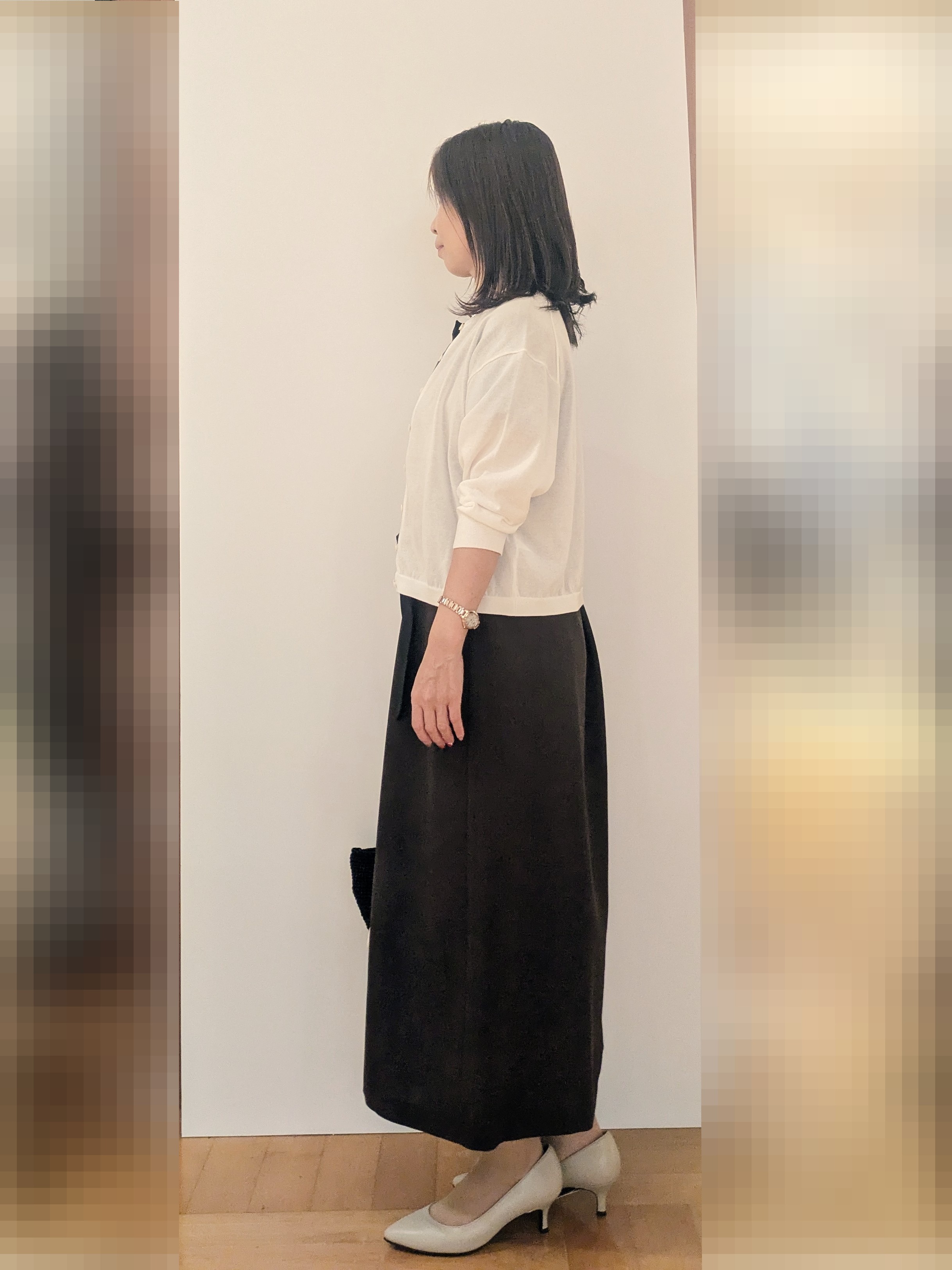laverさんの「UNTITLED｜【接触冷感/UVカット/イージーケア】配色ラインワンピース」を使ったコーディネート