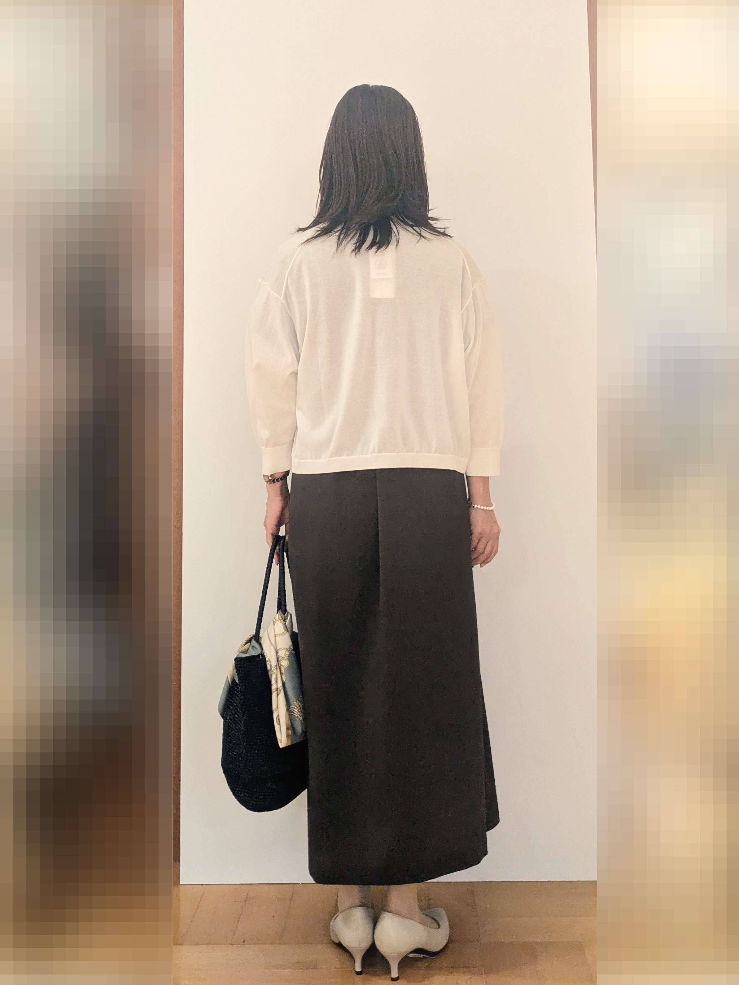 laverさんの「UNTITLED｜【接触冷感/UVカット/イージーケア】配色ラインワンピース」を使ったコーディネート