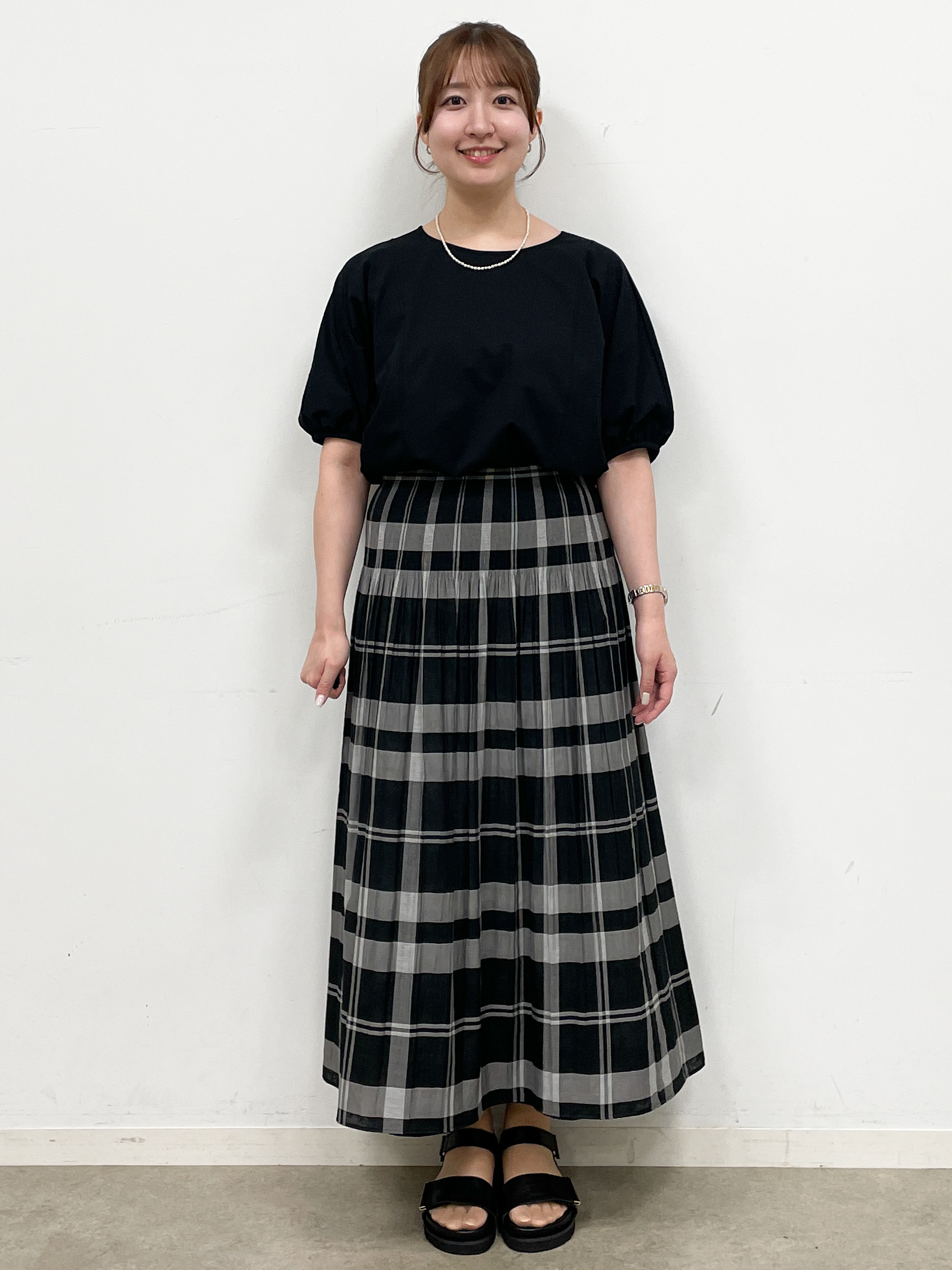mikikoさんの「Reflect｜【UVカット／接触冷感／吸水速乾】ギャザースリーブカットソー」を使ったコーディネート