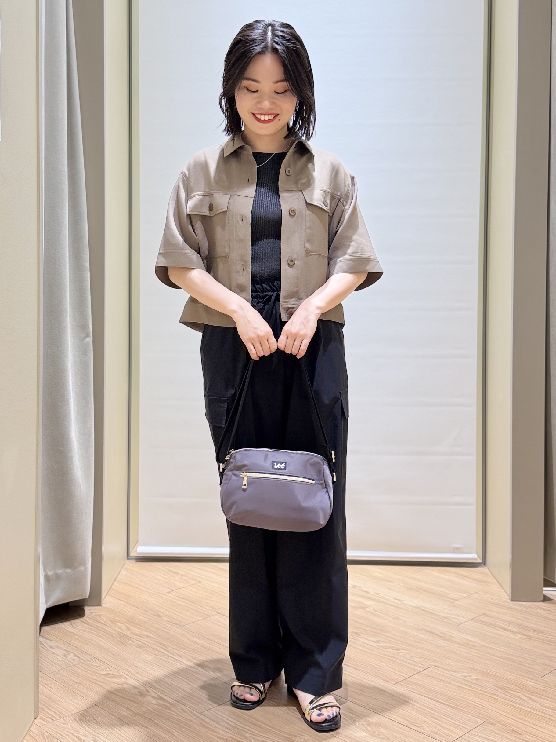 あんりさんの「grove｜【吸水速乾・通気性・洗える】衿付きハーフジャケット」を使ったコーディネート