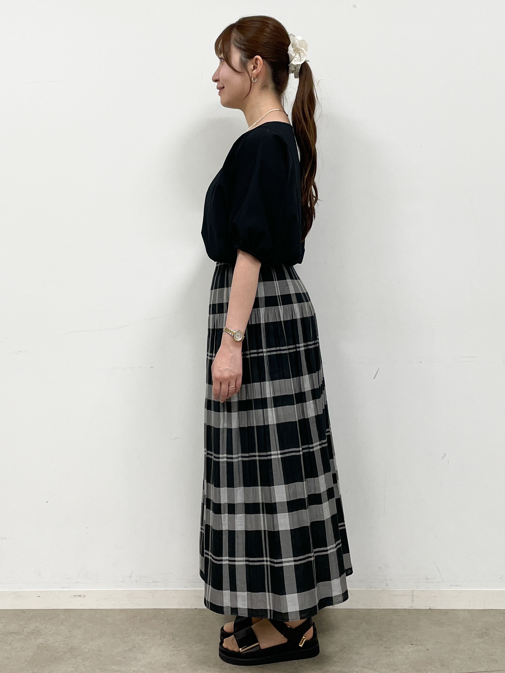 mikikoさんの「Reflect｜【UVカット／接触冷感／吸水速乾】ギャザースリーブカットソー」を使ったコーディネート