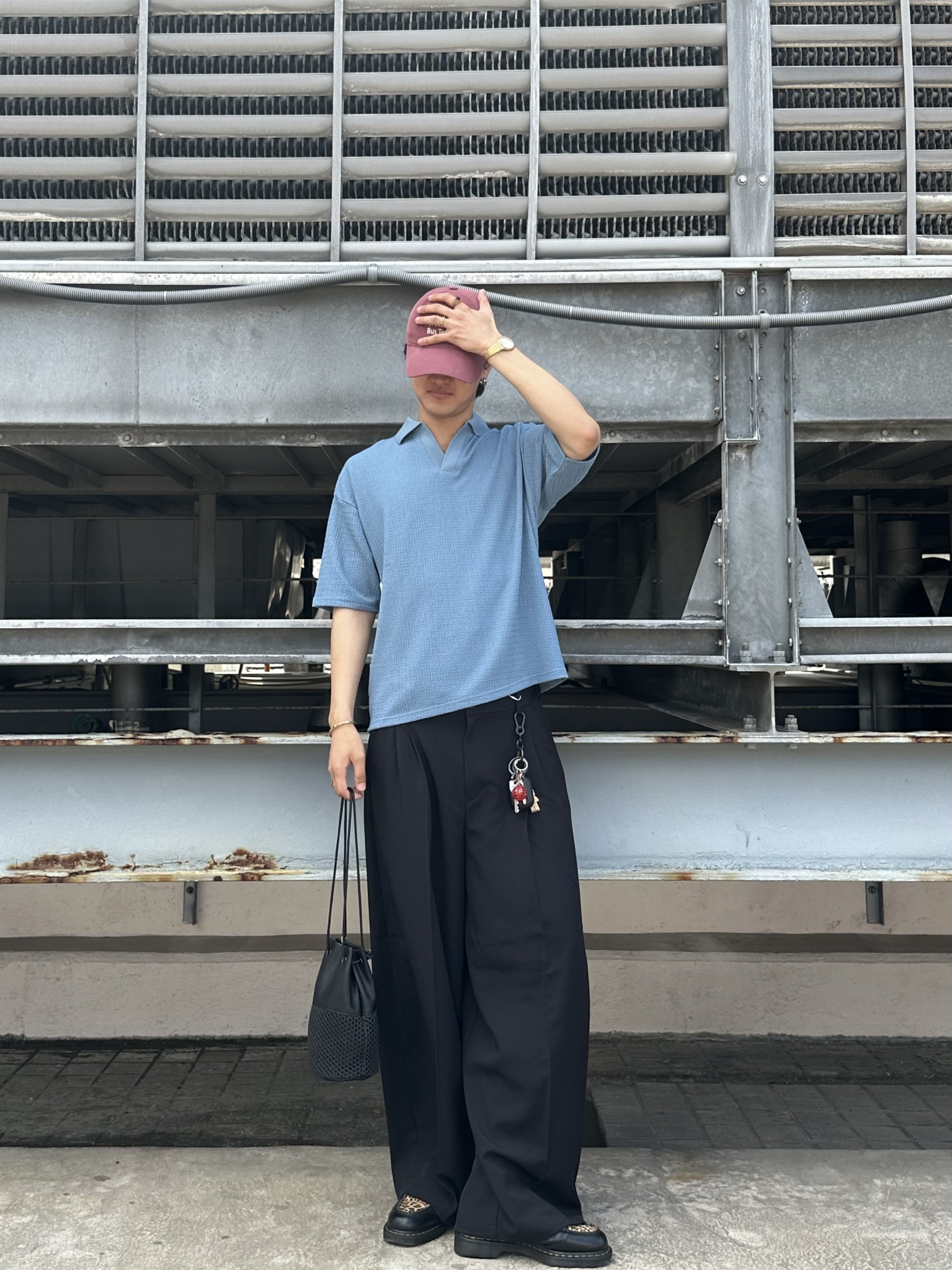 KOHEIさんの「tk.TAKEO KIKUCHI｜◆【ソフトタッチ】ルーズスキッパーポロシャツ/ソフト肌触り/オーバーサイズ/ルーズ/ドロップショルダ」を使ったコーディネート