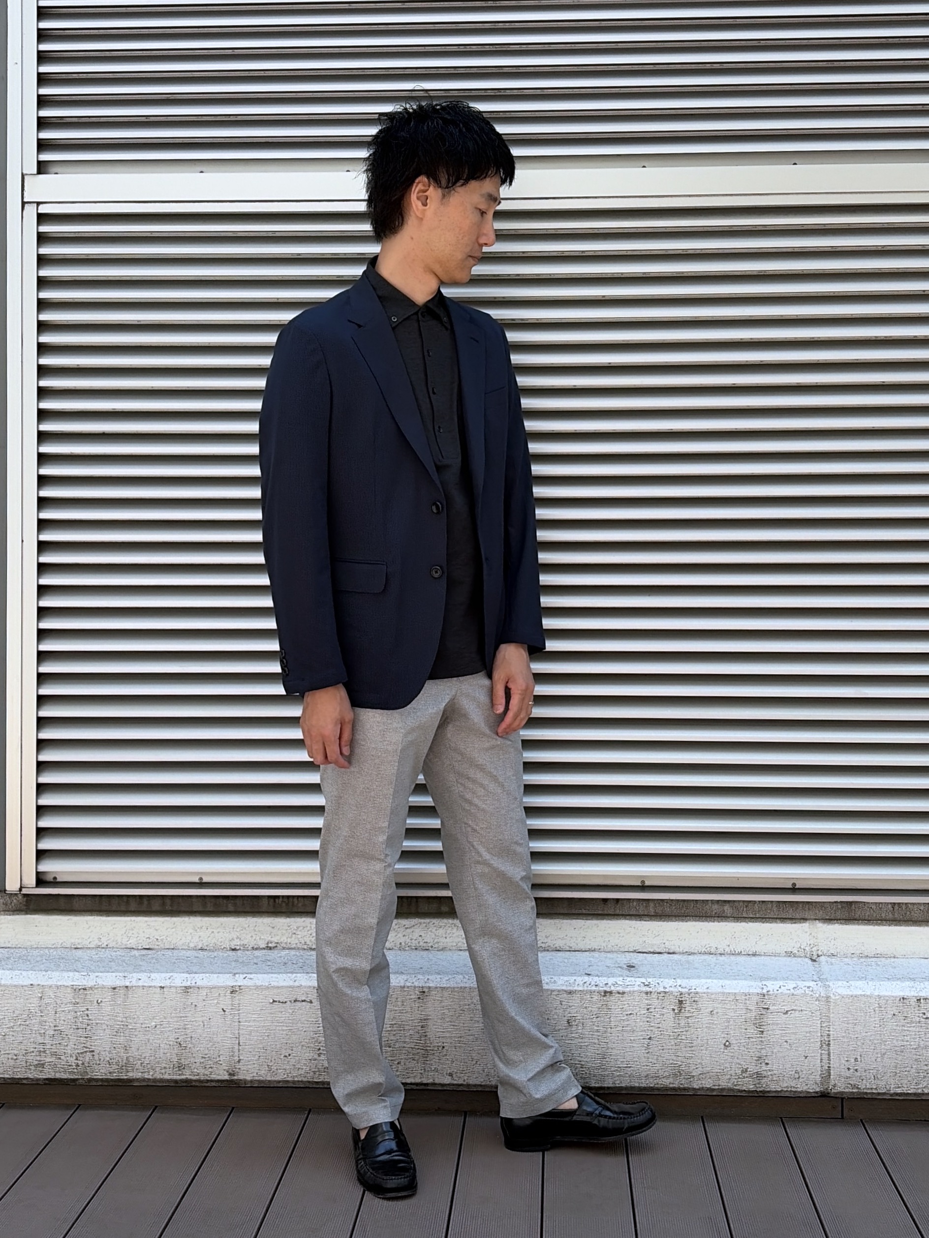 mutoさんの「TAKEO KIKUCHI｜【Begin5月号掲載/通気性】トリコットサッカー ジャケット」を使ったコーディネート