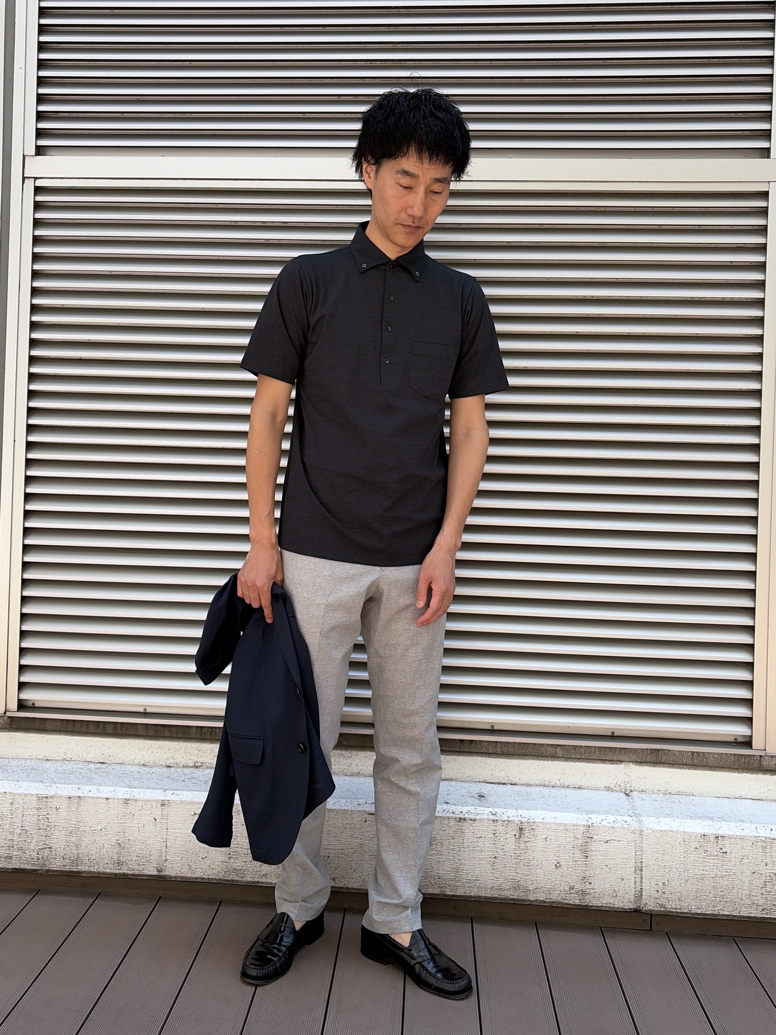 mutoさんの「TAKEO KIKUCHI｜【Begin5月号掲載/通気性】トリコットサッカー ジャケット」を使ったコーディネート