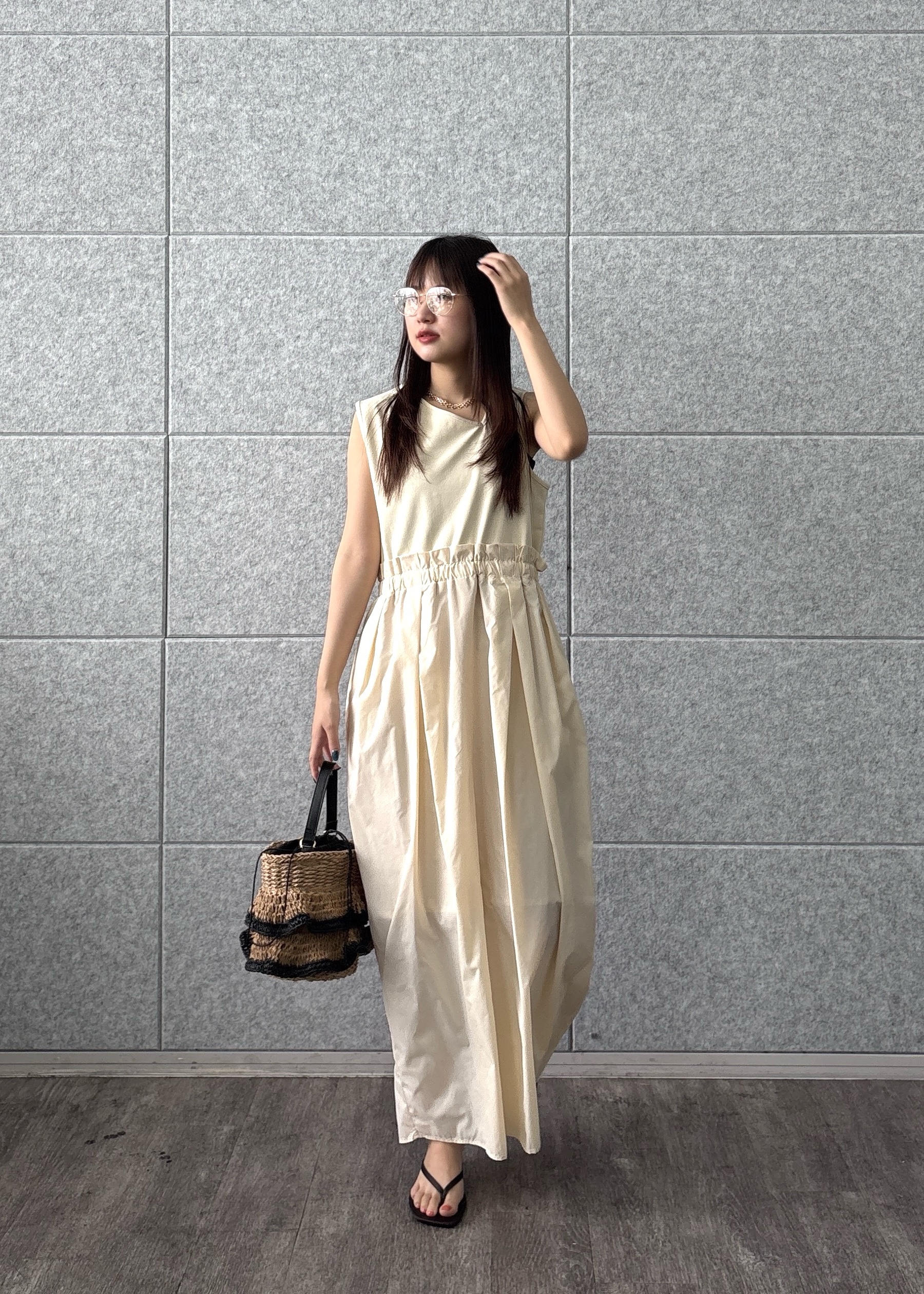 Renoさんの「INDIVI｜コンビコクーンワンピース」を使ったコーディネート