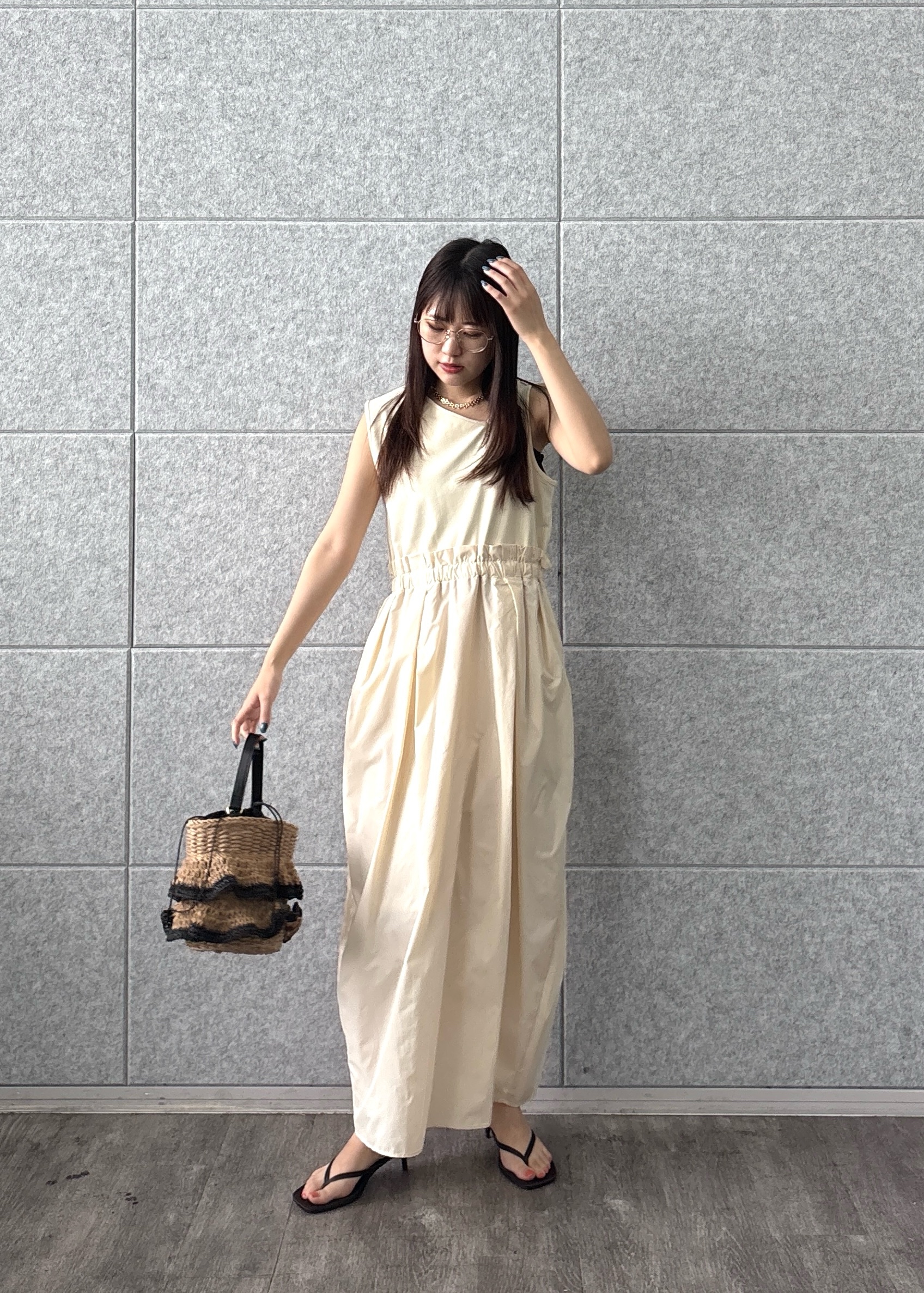 Renoさんの「INDIVI｜コンビコクーンワンピース」を使ったコーディネート
