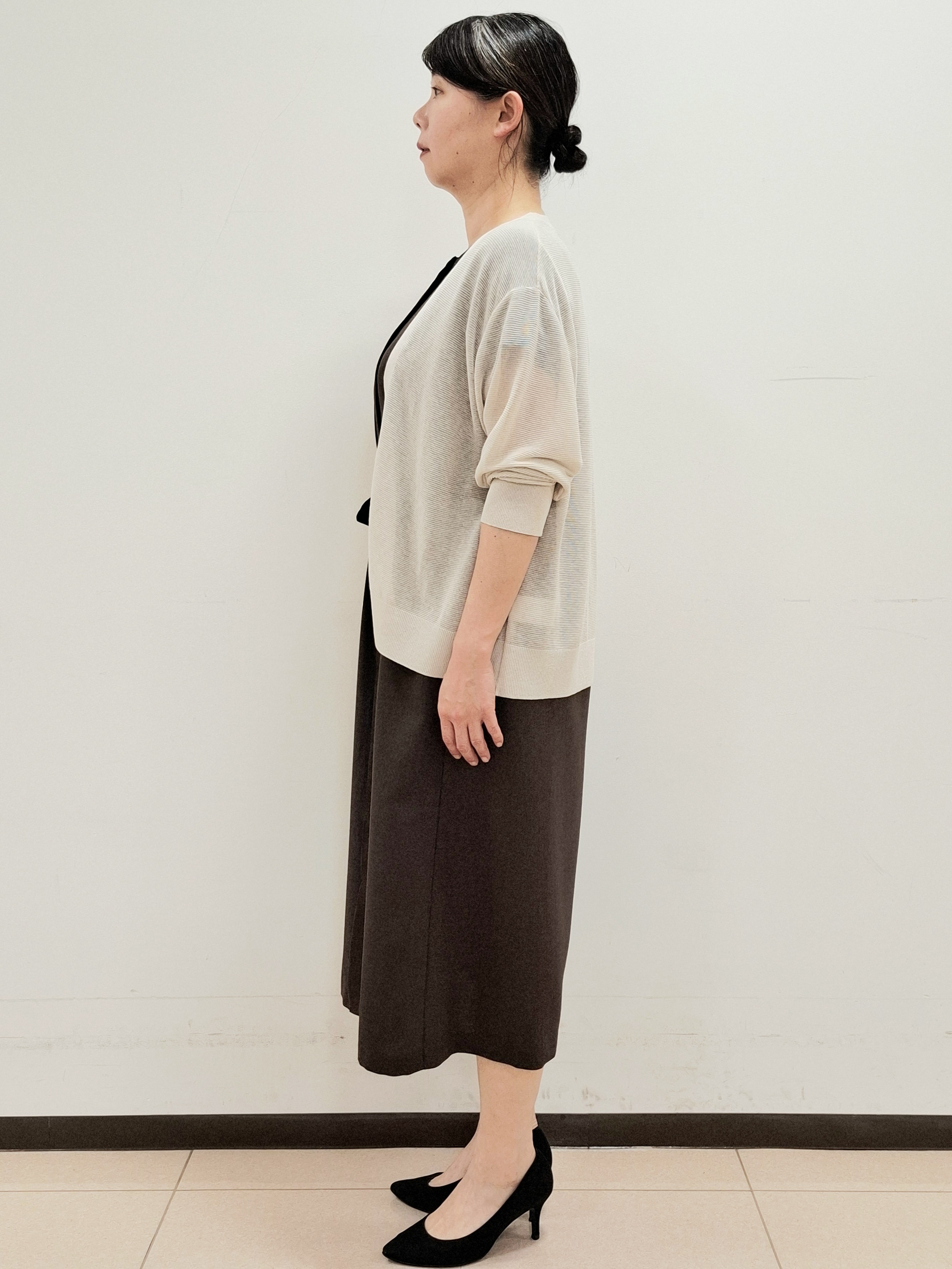 ねぎさんの「UNTITLED｜【接触冷感/UVカット/イージーケア】配色ラインワンピース」を使ったコーディネート