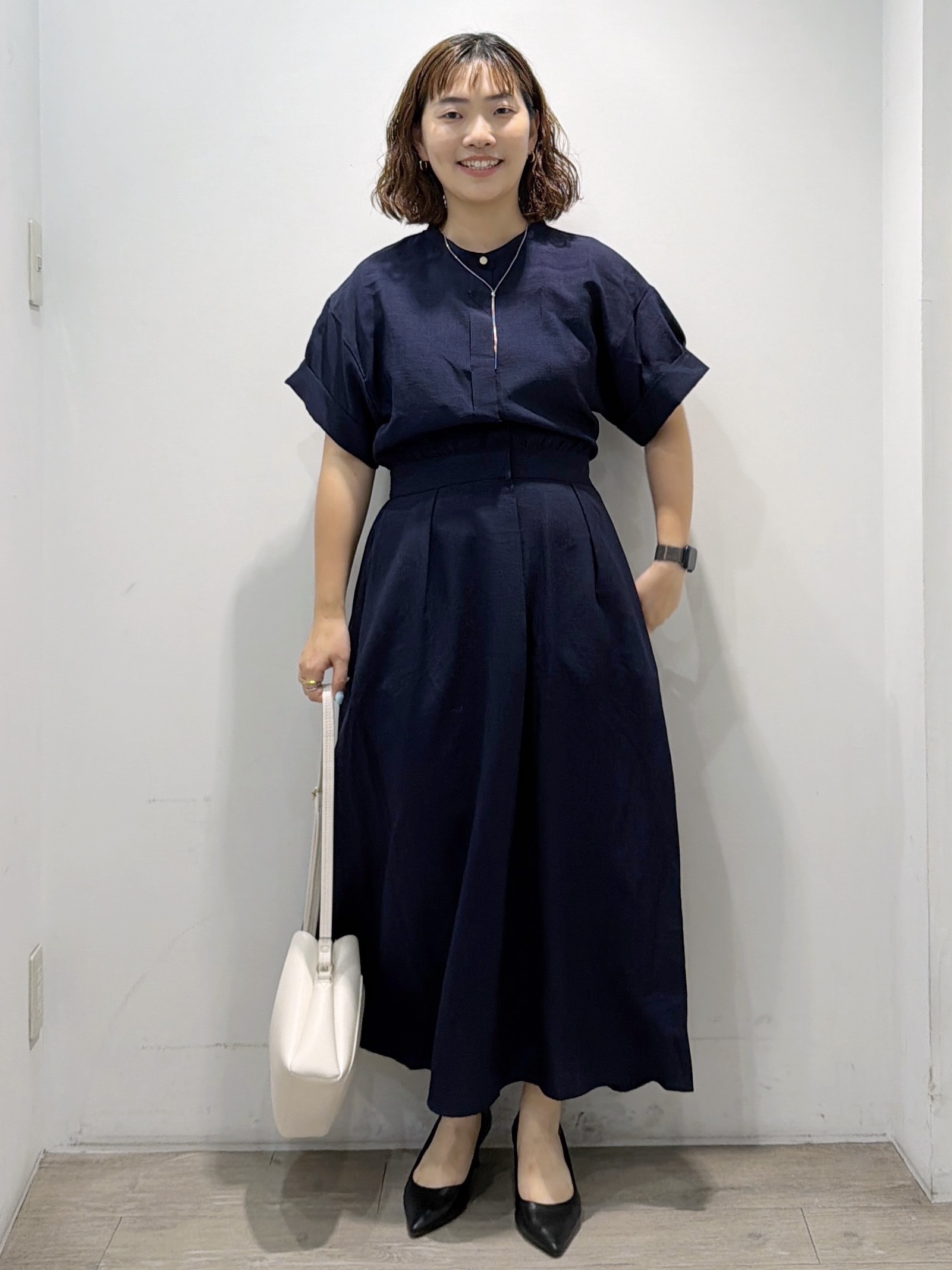 sumicaさんの「OPAQUE.CLIP｜【接触冷感／吸水速乾】リネンライク シャツワンピース《洗濯機OK》」を使ったコーディネート