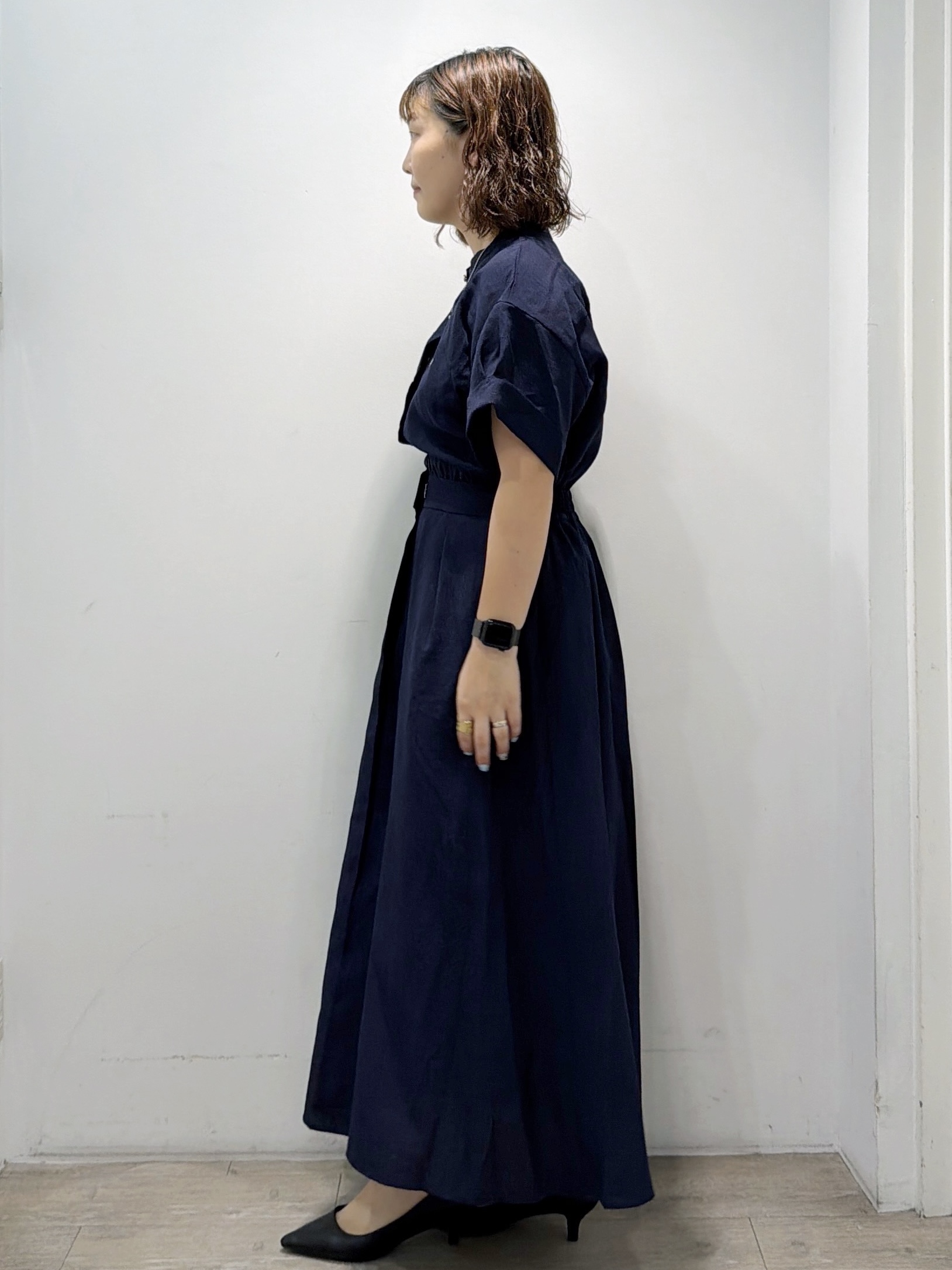 sumicaさんの「OPAQUE.CLIP｜【接触冷感／吸水速乾】リネンライク シャツワンピース《洗濯機OK》」を使ったコーディネート