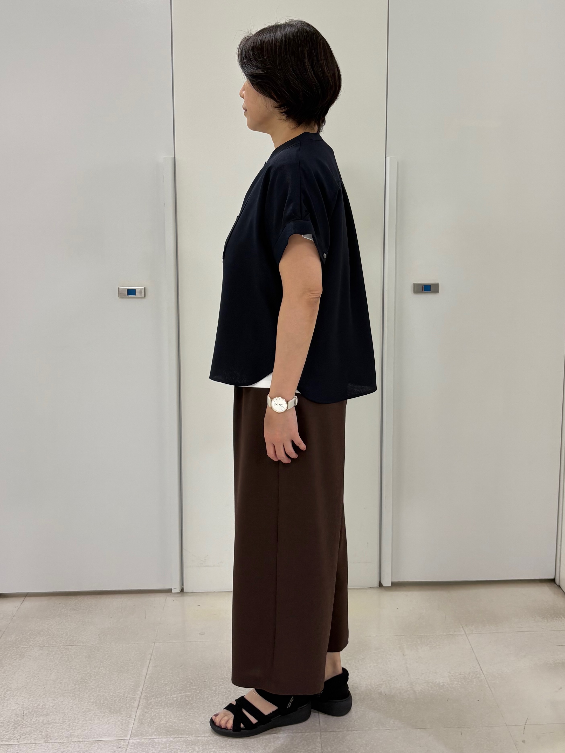 hIさんの「COUP DE CHANCE｜【手洗い可／日本製】半袖ロゴTシャツ」を使ったコーディネート