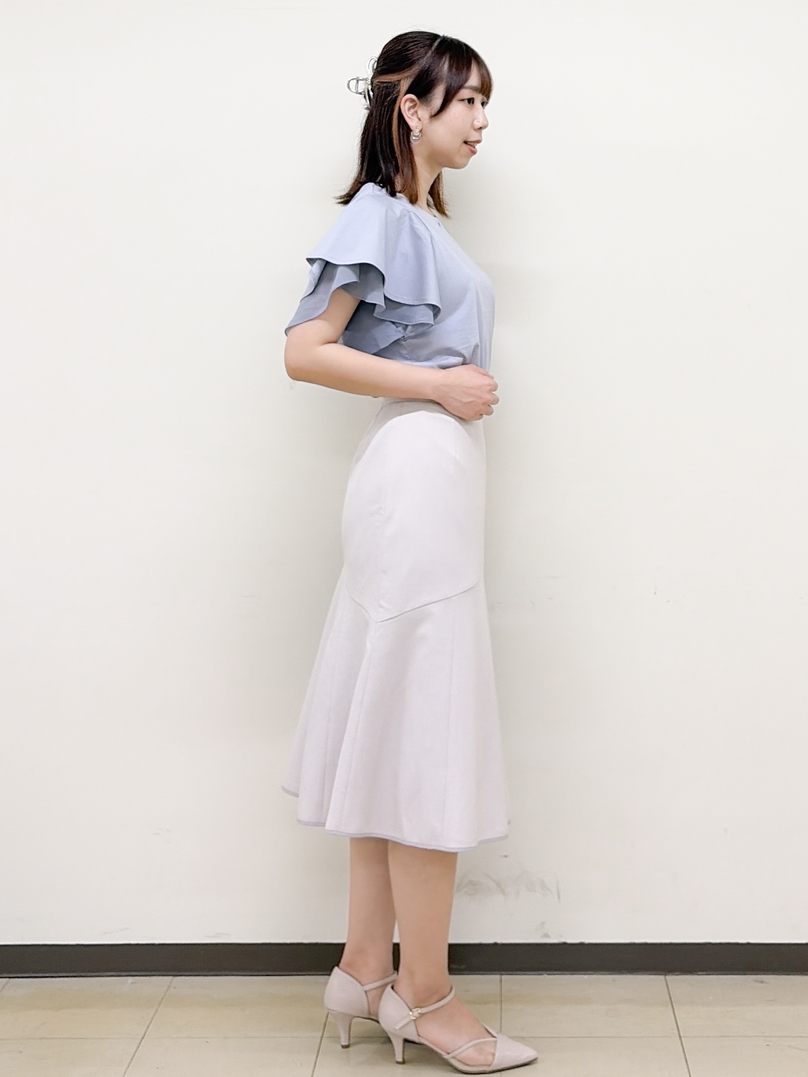 yurinaさんの「index｜【接触冷感／UVケア】シフォンフリルドッキングトップス《洗濯機OK》」を使ったコーディネート