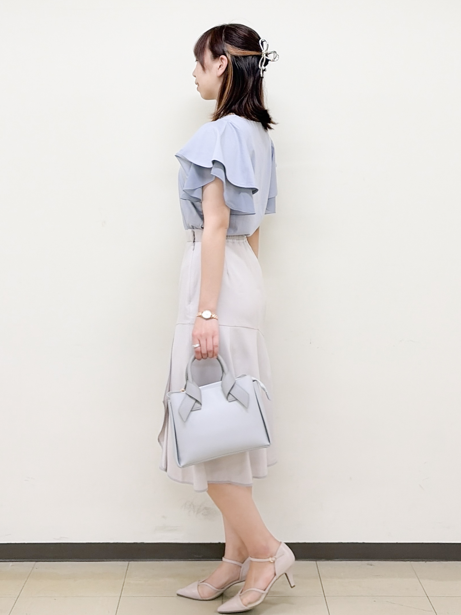 yurinaさんの「index｜【接触冷感／UVケア】シフォンフリルドッキングトップス《洗濯機OK》」を使ったコーディネート
