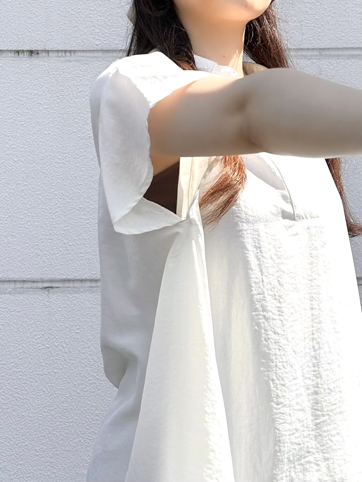 えぬさんの「OPAQUE.CLIP｜裾レース スキッパーブラウス【洗濯機OK】」を使ったコーディネート
