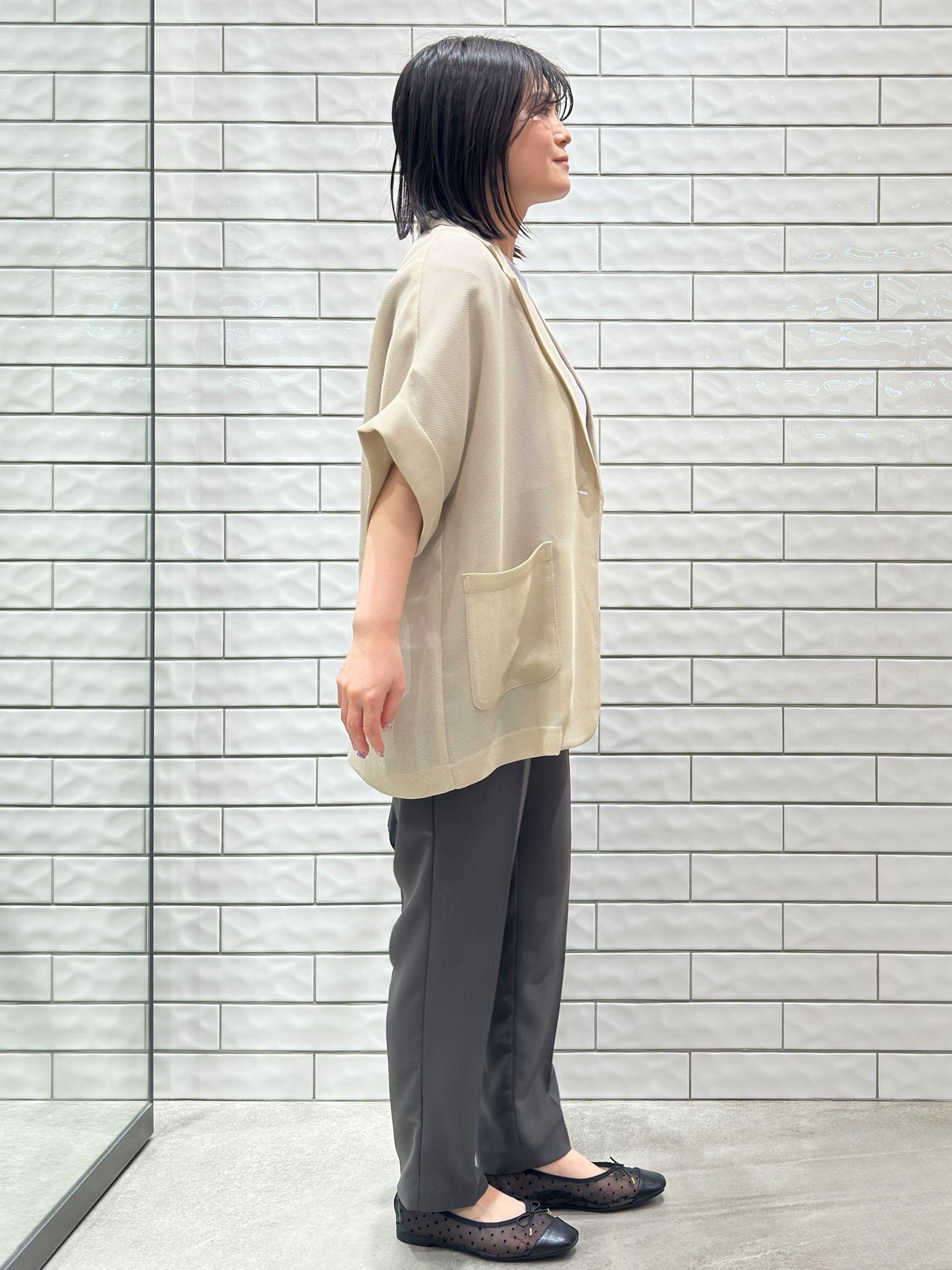 Minさんの「OPAQUE.CLIP｜メッシュテーラードジャケット【洗濯機OK】」を使ったコーディネート