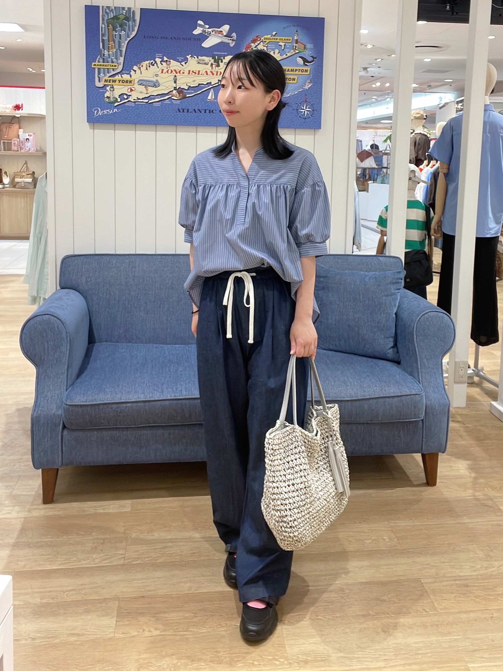 AYAさんの「Dessin｜【洗える】ストライプスキッパーシャツ」を使ったコーディネート