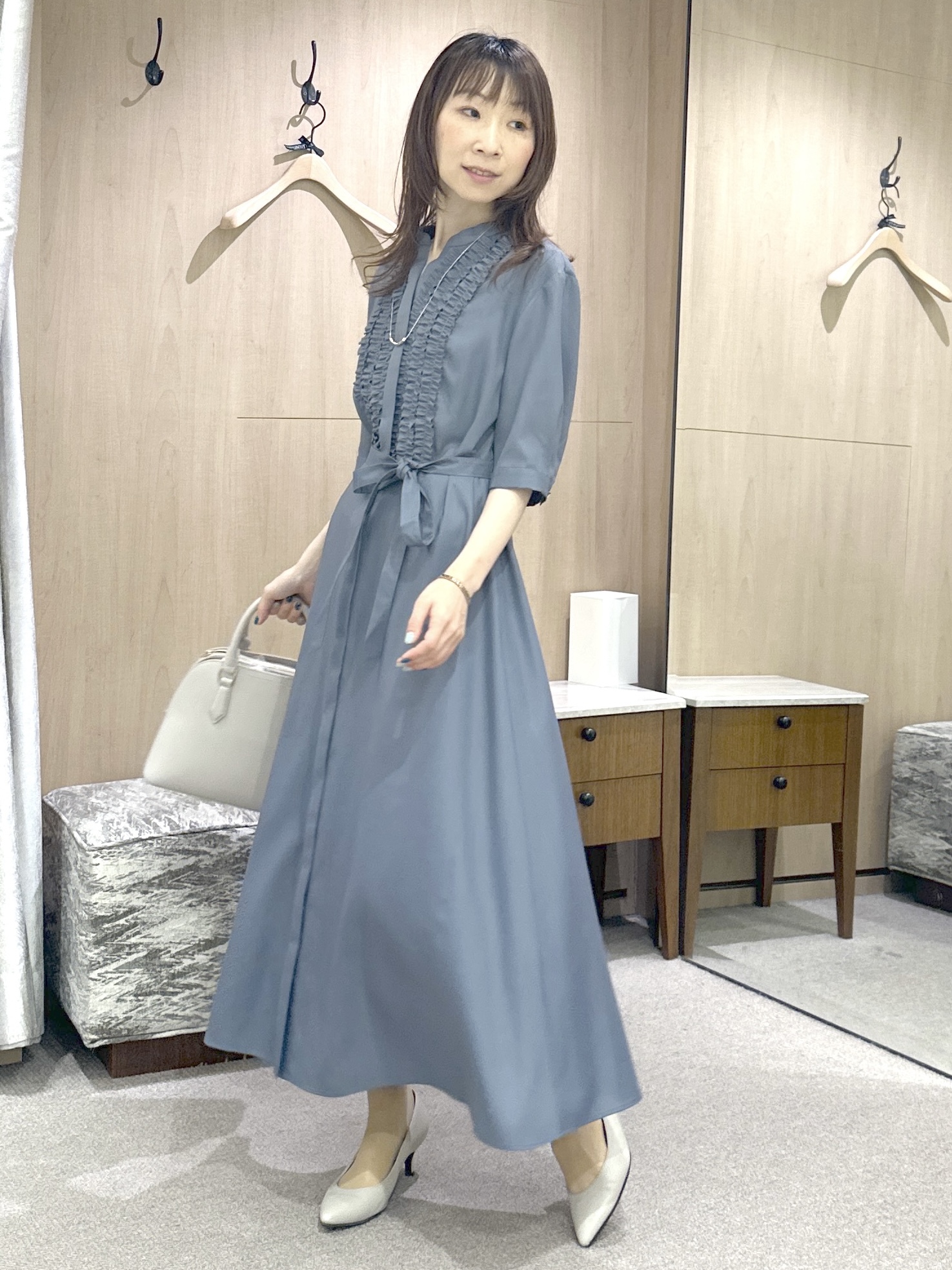 Miwaさんの「UNTITLED｜◆【9色展開/アンサンブル可】コットンクルーネックカーディガン」を使ったコーディネート