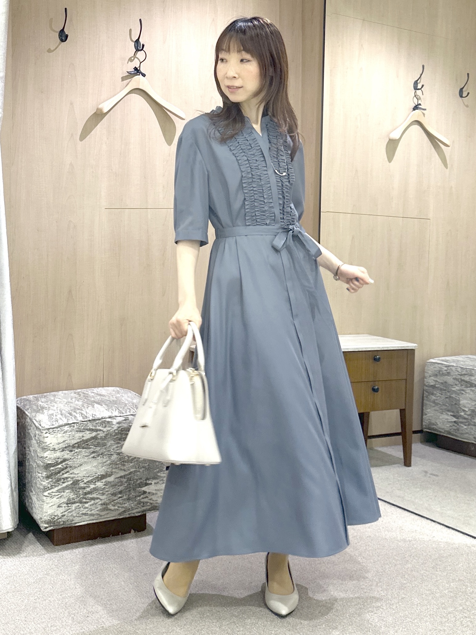 Miwaさんの「UNTITLED｜◆【9色展開/アンサンブル可】コットンクルーネックカーディガン」を使ったコーディネート