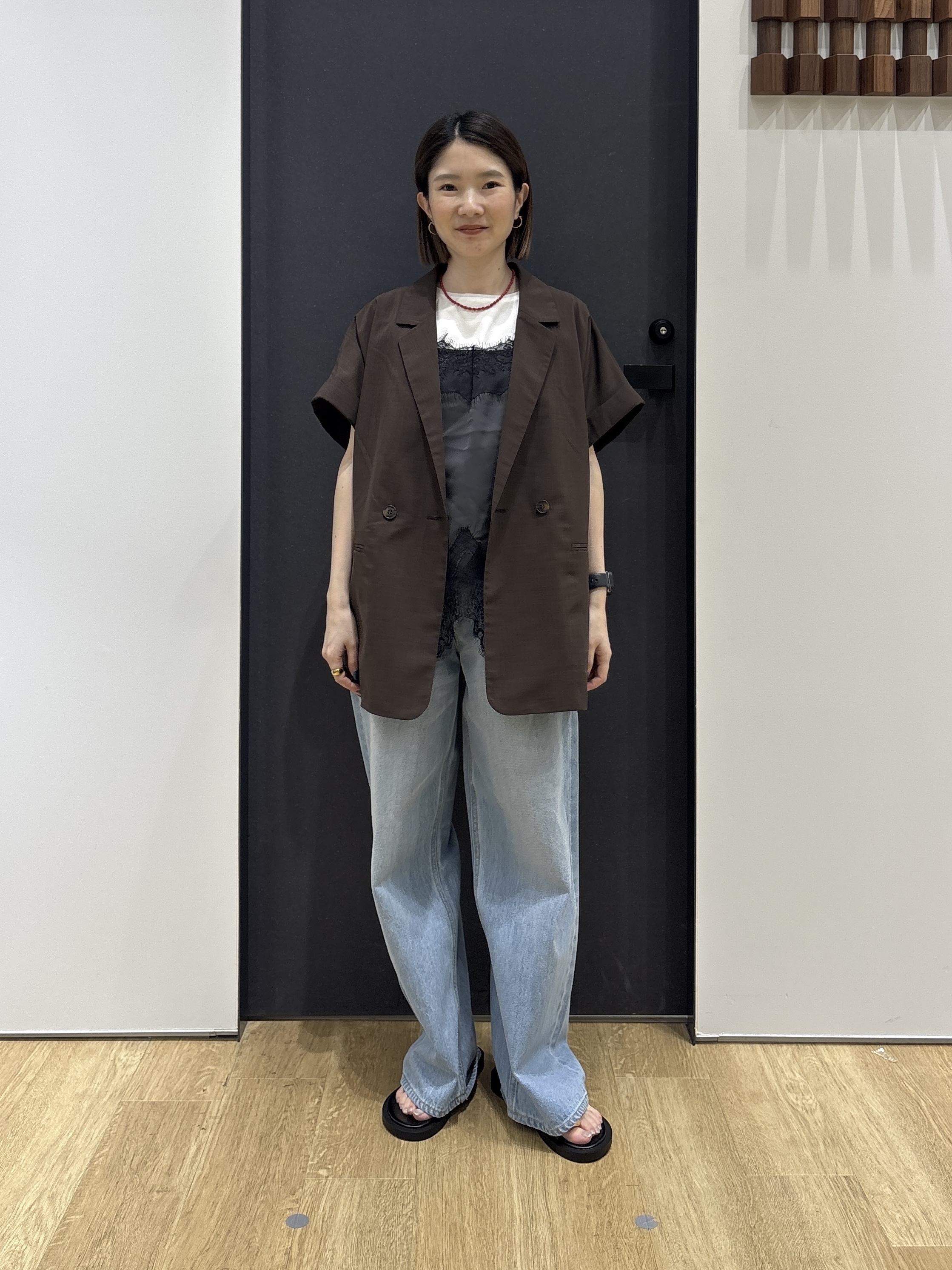 risaさんの「Dessin｜サテンレース キャミソール」を使ったコーディネート
