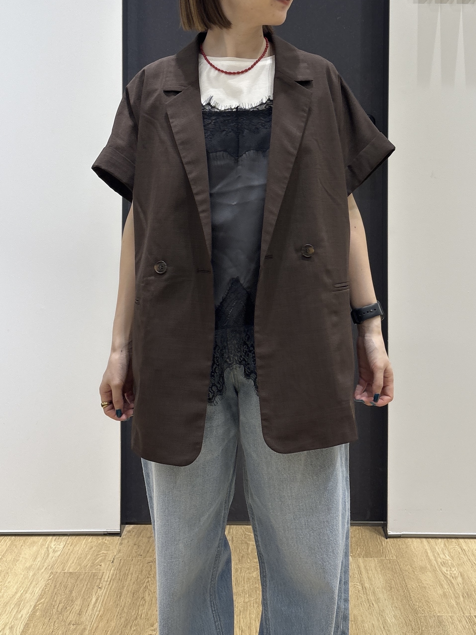 risaさんの「Dessin｜サテンレース キャミソール」を使ったコーディネート