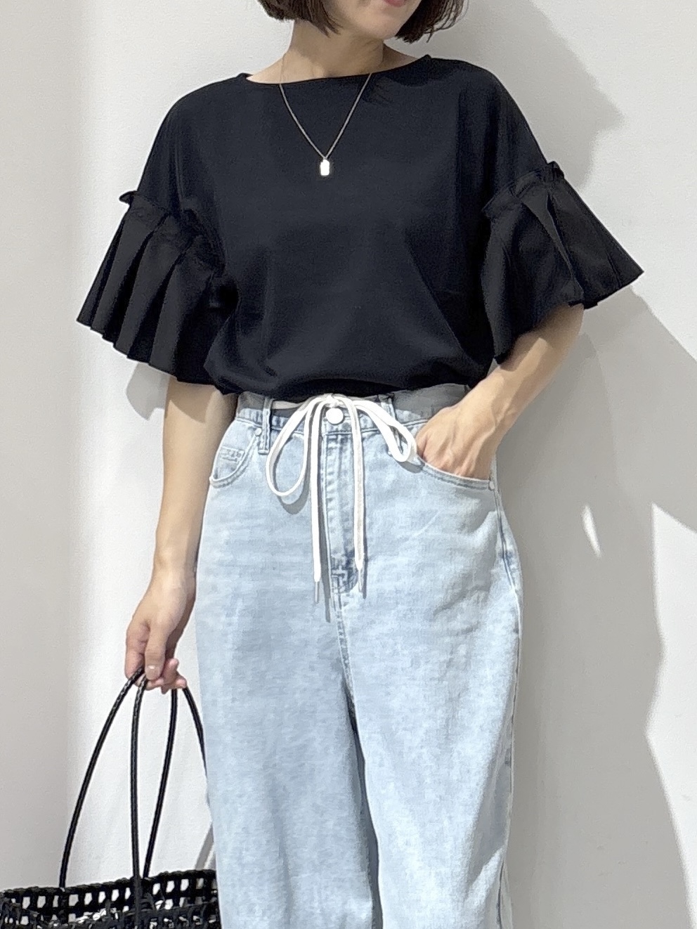 NAKAさんの「OPAQUE.CLIP｜【接触冷感】タックスリーブカットソー《洗濯機OK》」を使ったコーディネート