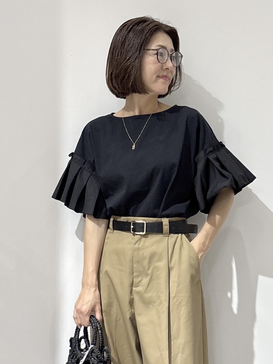 NAKAさんの「OPAQUE.CLIP｜【接触冷感】タックスリーブカットソー《洗濯機OK》」を使ったコーディネート