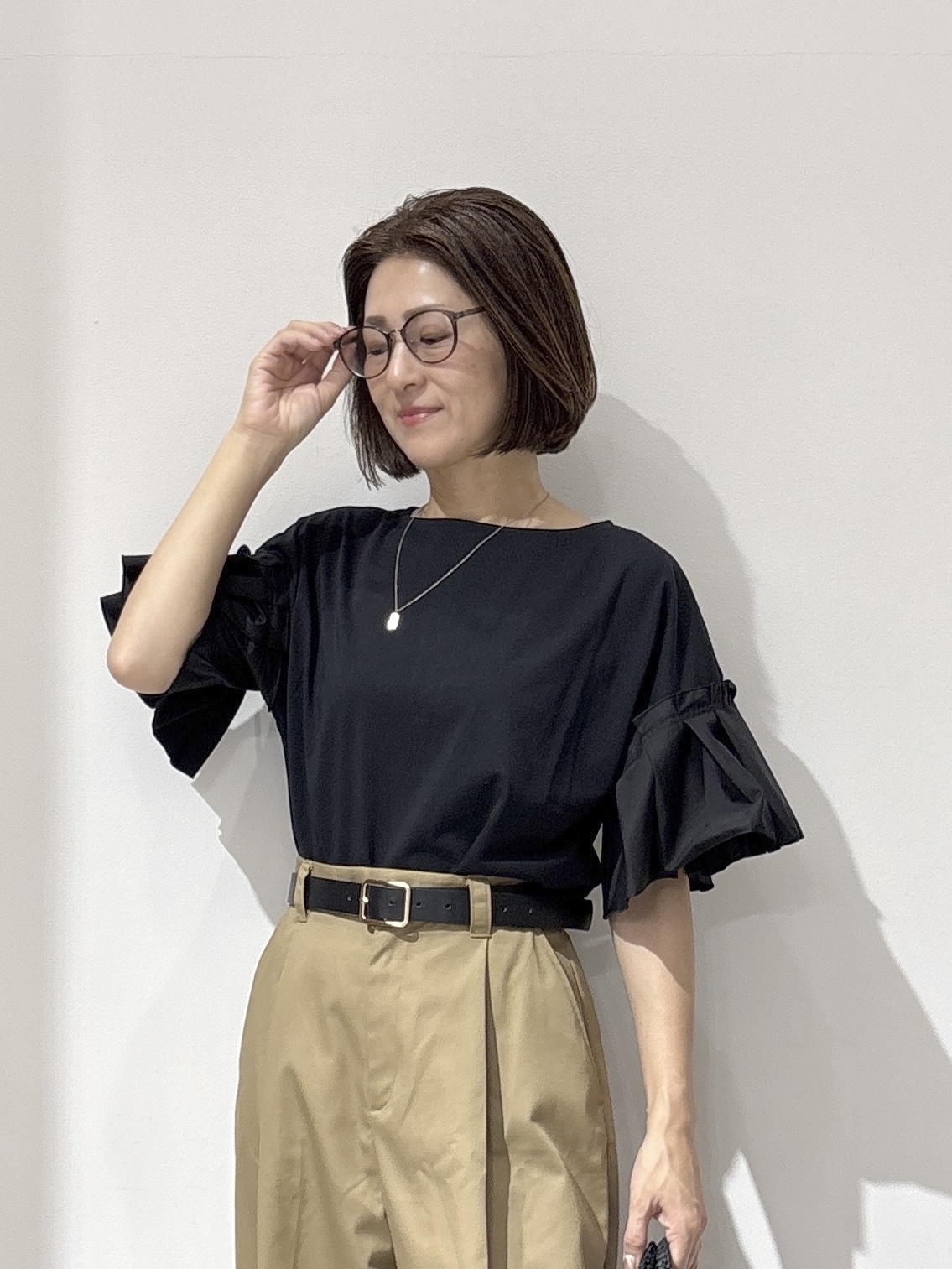 NAKAさんの「OPAQUE.CLIP｜【接触冷感】タックスリーブカットソー《洗濯機OK》」を使ったコーディネート