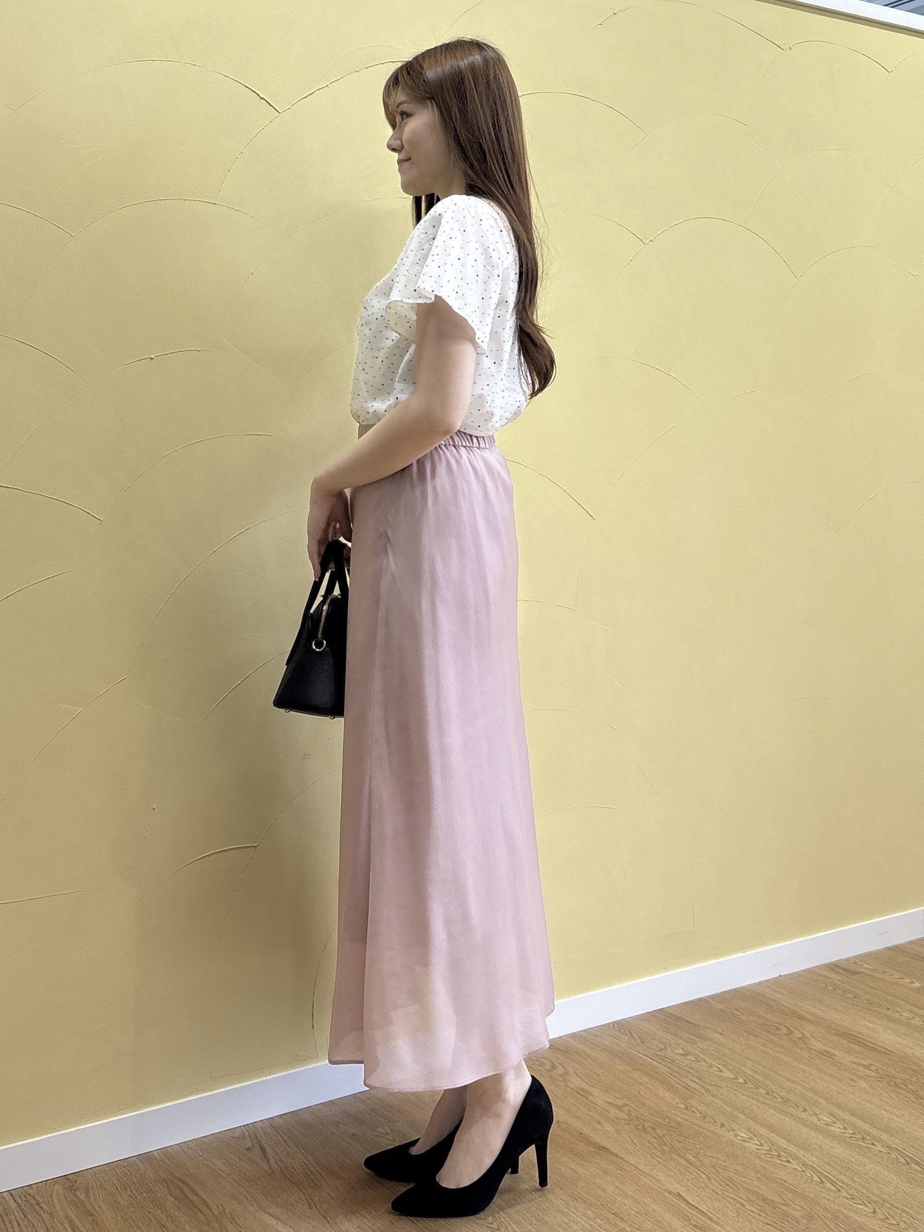 sayaさんの「COUP DE CHANCE｜【手洗い可／日本製】ドットフロッキーブラウス」を使ったコーディネート